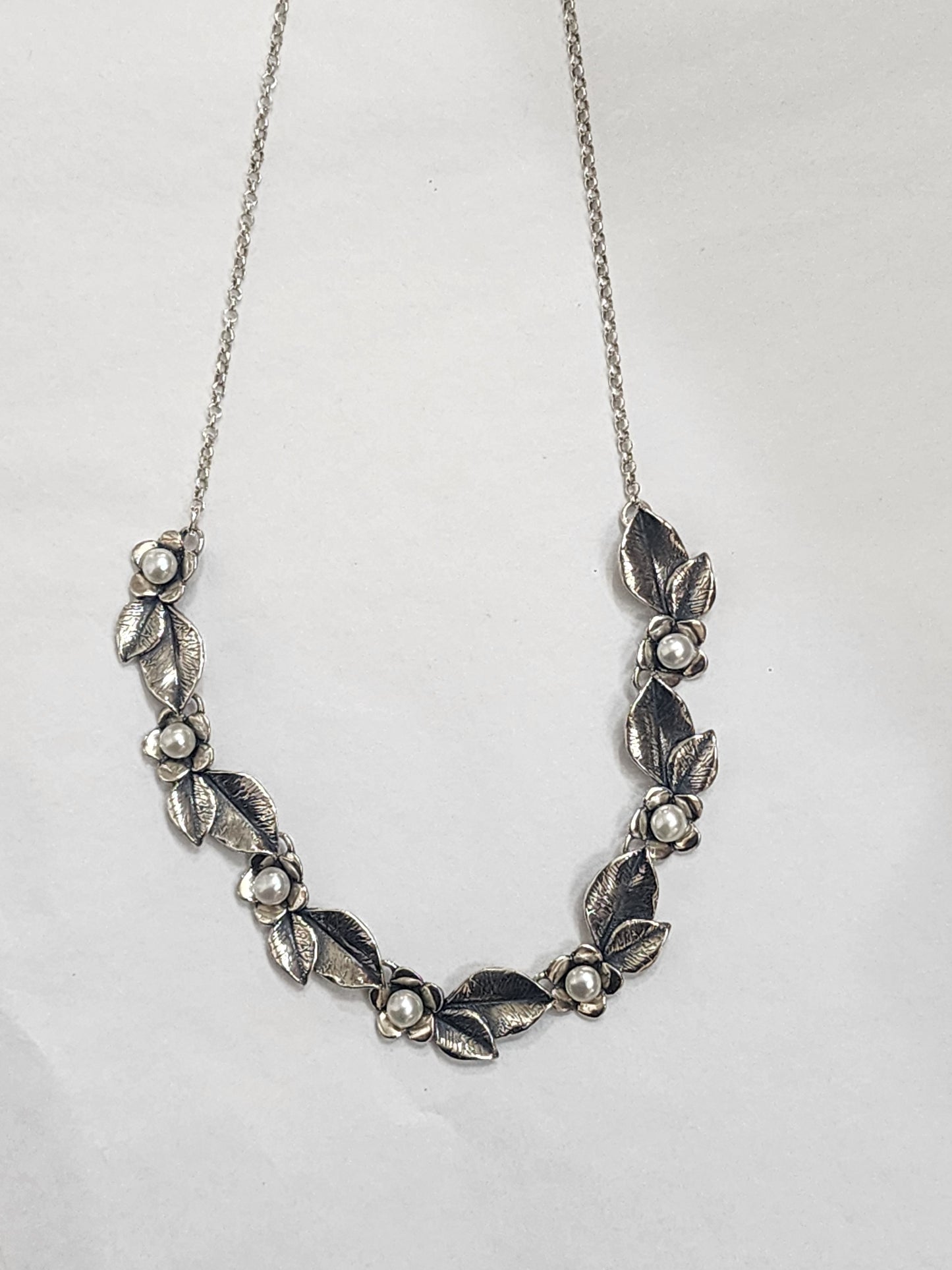 Leaves with Pearl Necklace