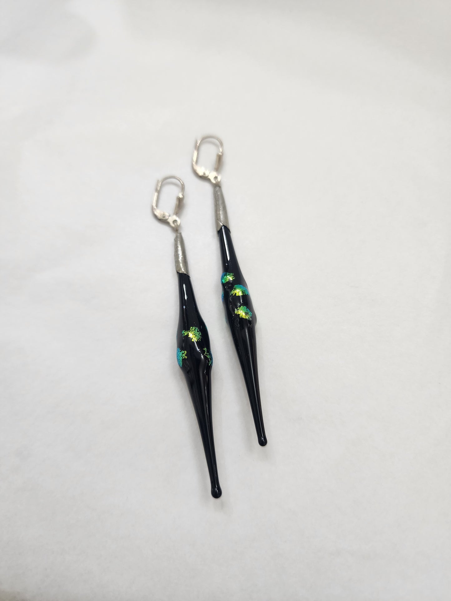 Dichroic Short Fused Teardrop Earring