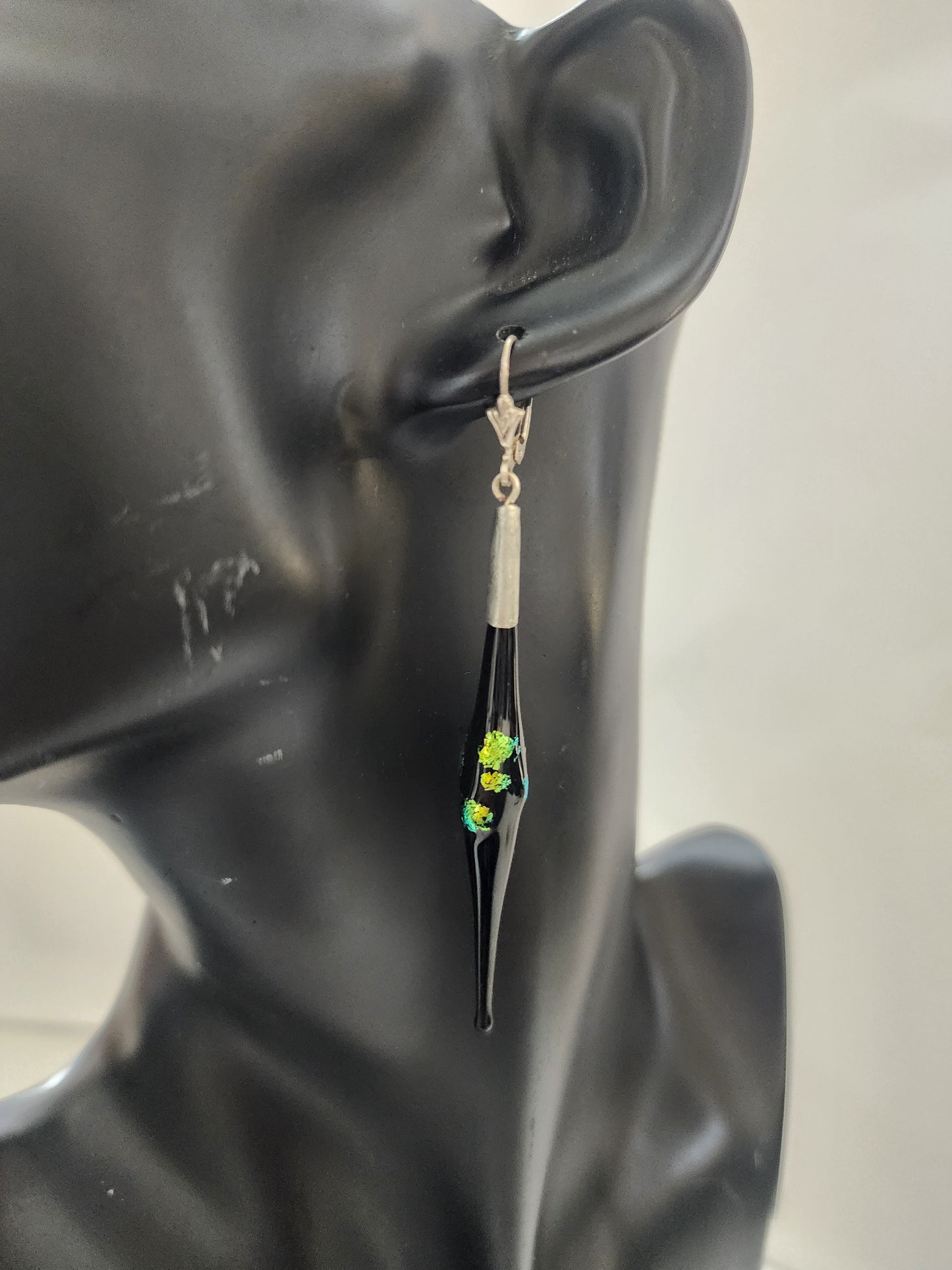 Dichroic Short Fused Teardrop Earring