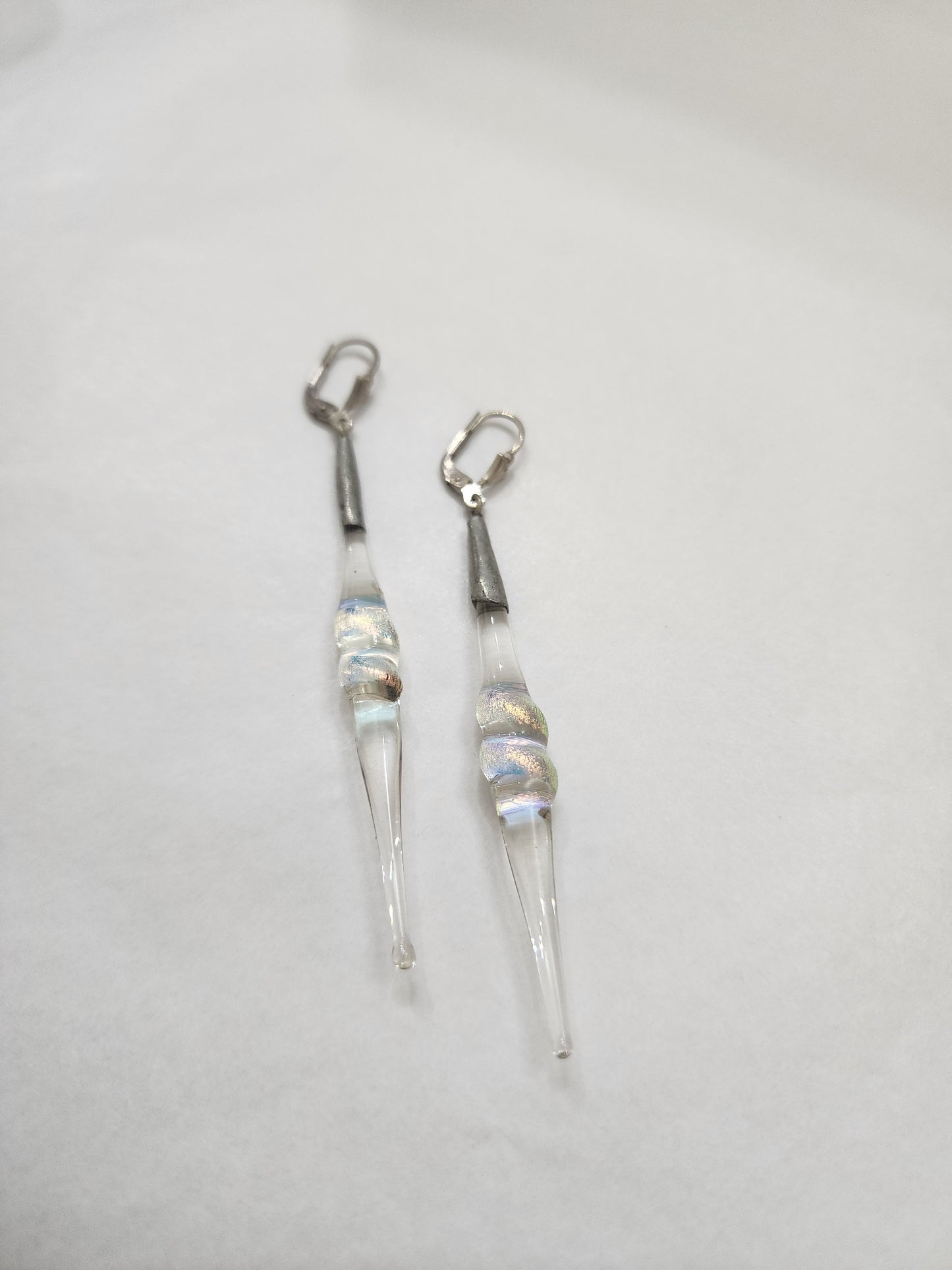 Dichroic Short Fused Teardrop Earring