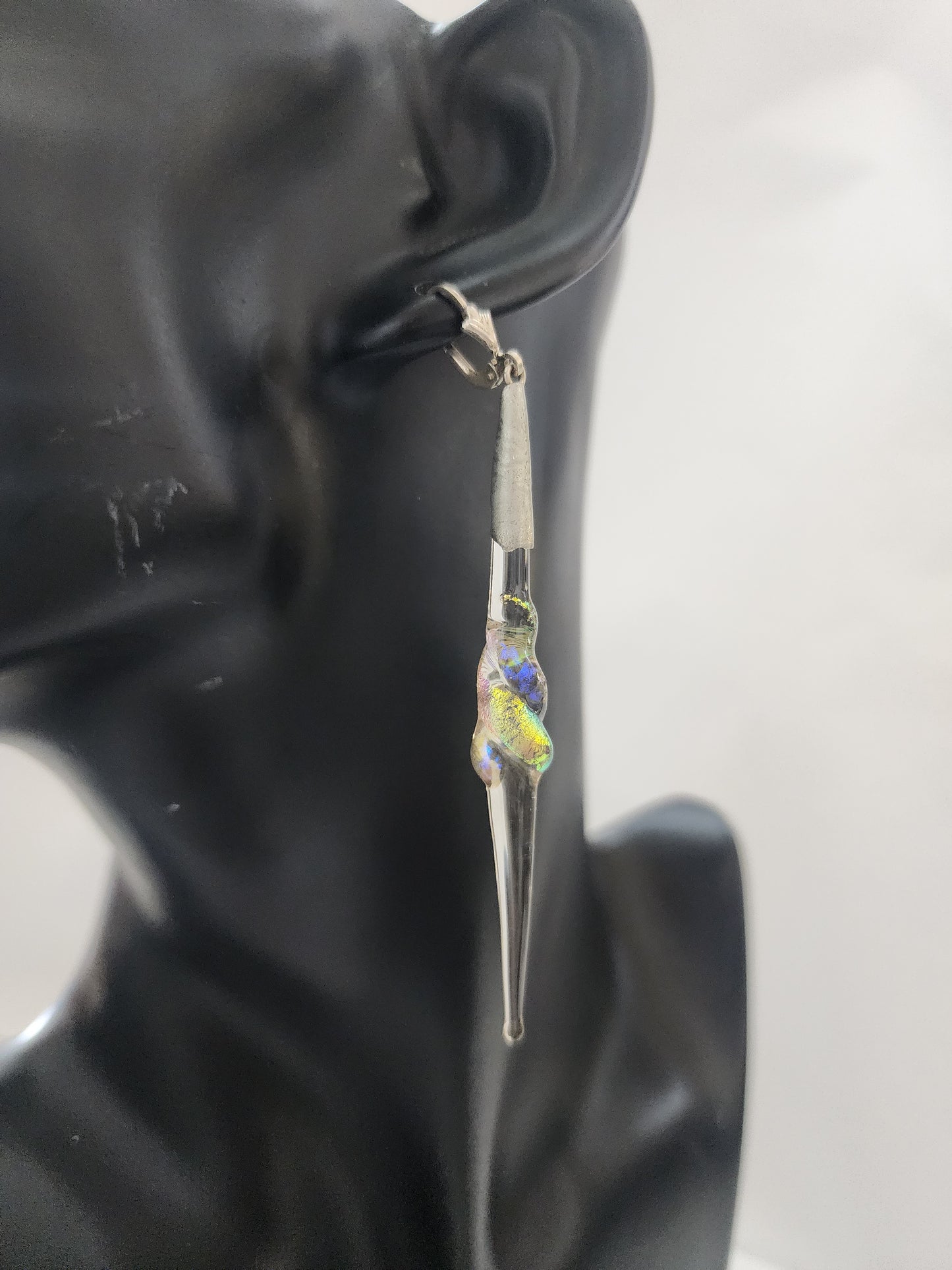 Dichroic Long Fused Longdrop Earring