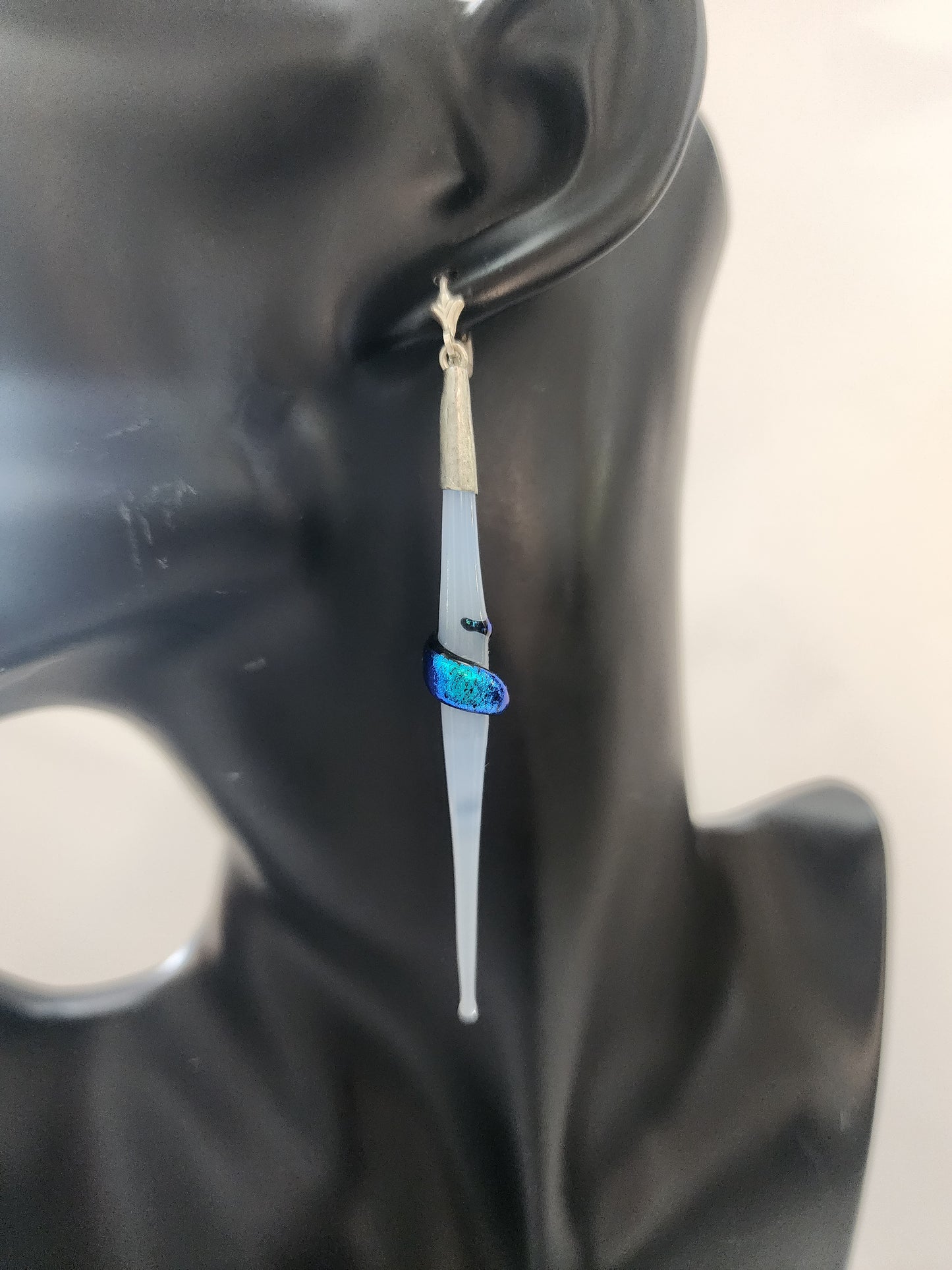 Dichroic Long Fused Longdrop Earring