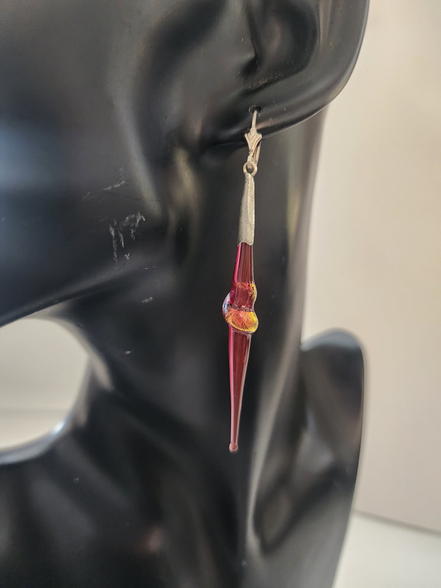 Dichroic Long Fused Longdrop Earring