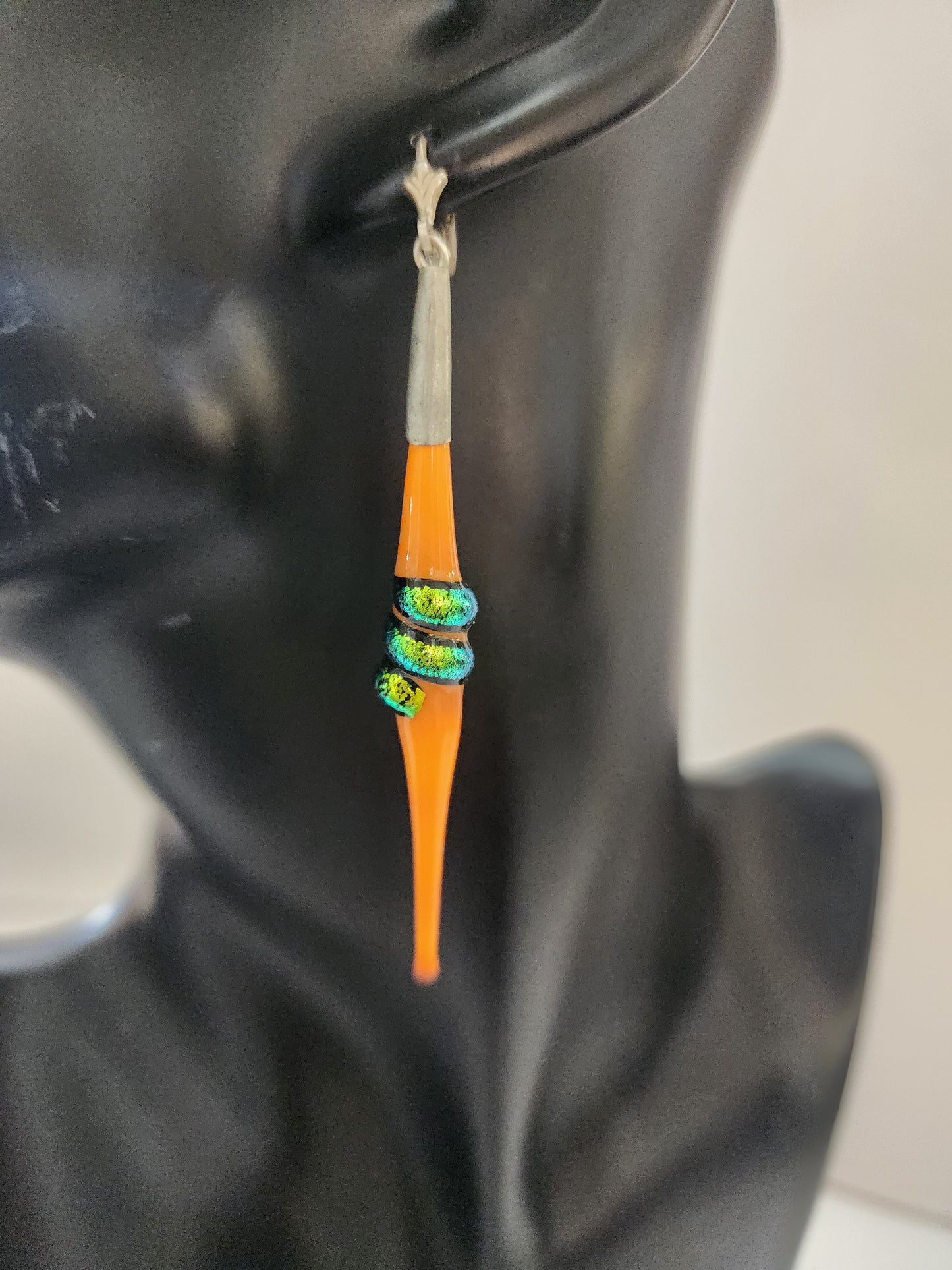 Dichroic Long Fused Longdrop Earring