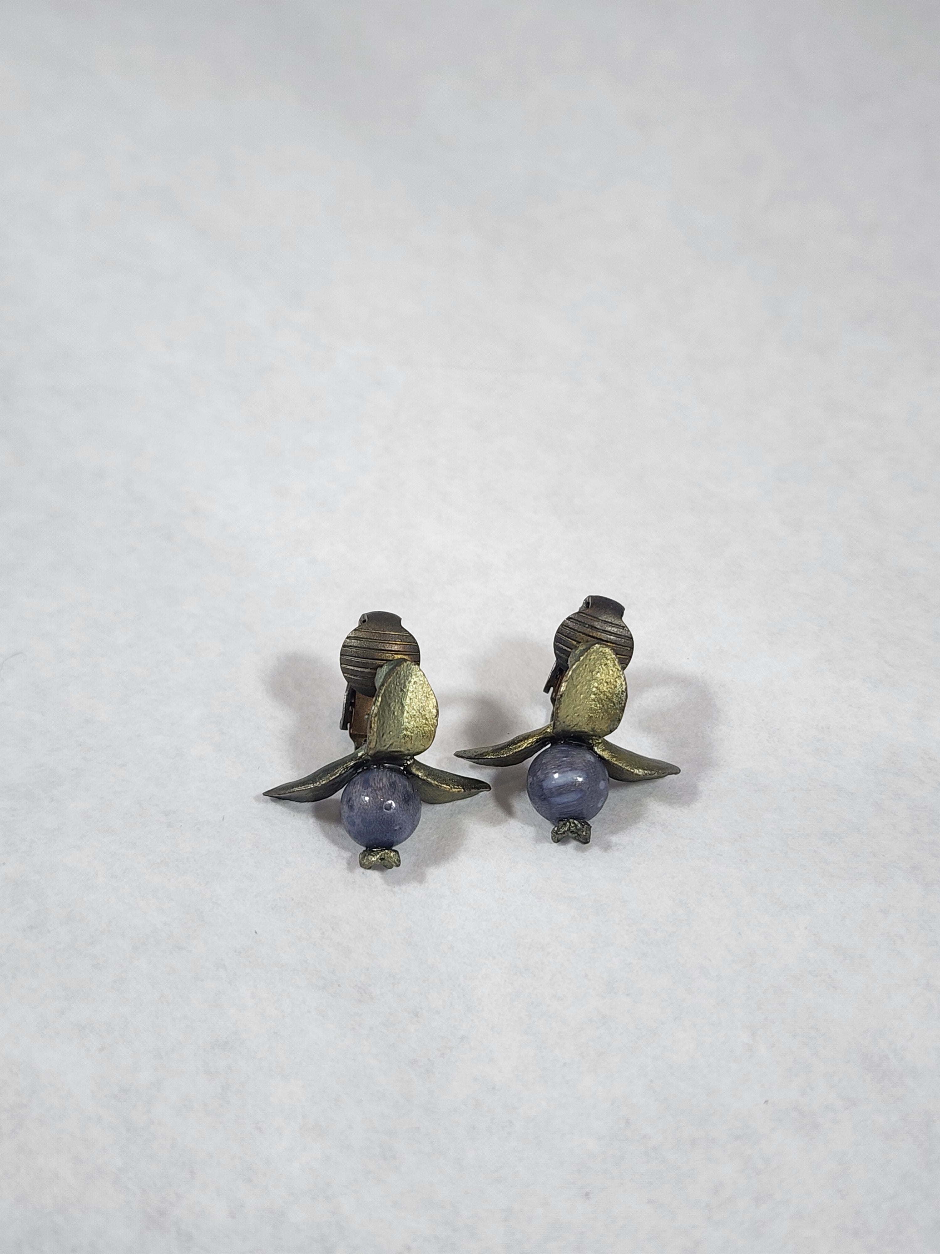 Blueberry Clip On Earring