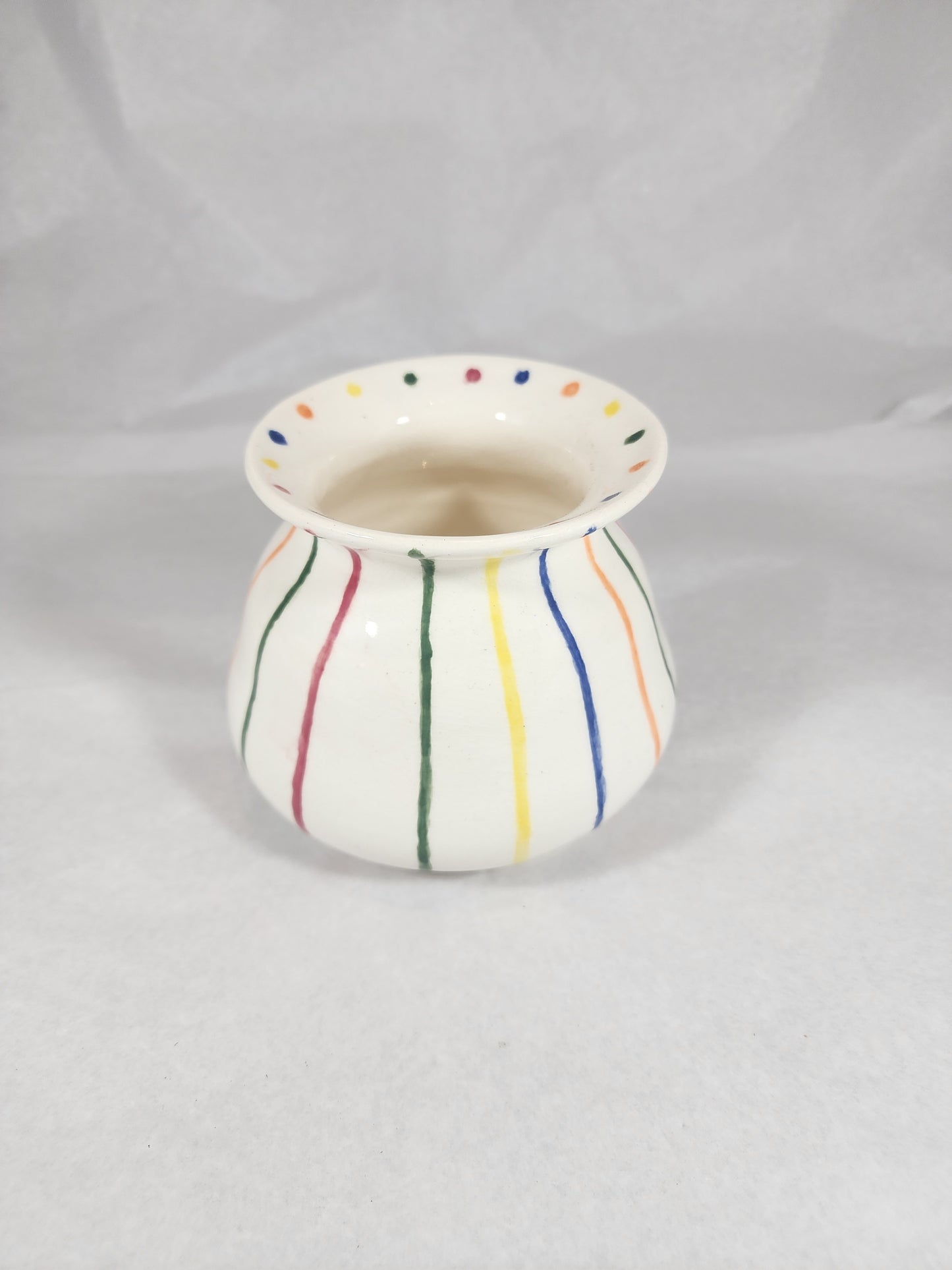 Medium Vase - Clear Glaze with Stripes