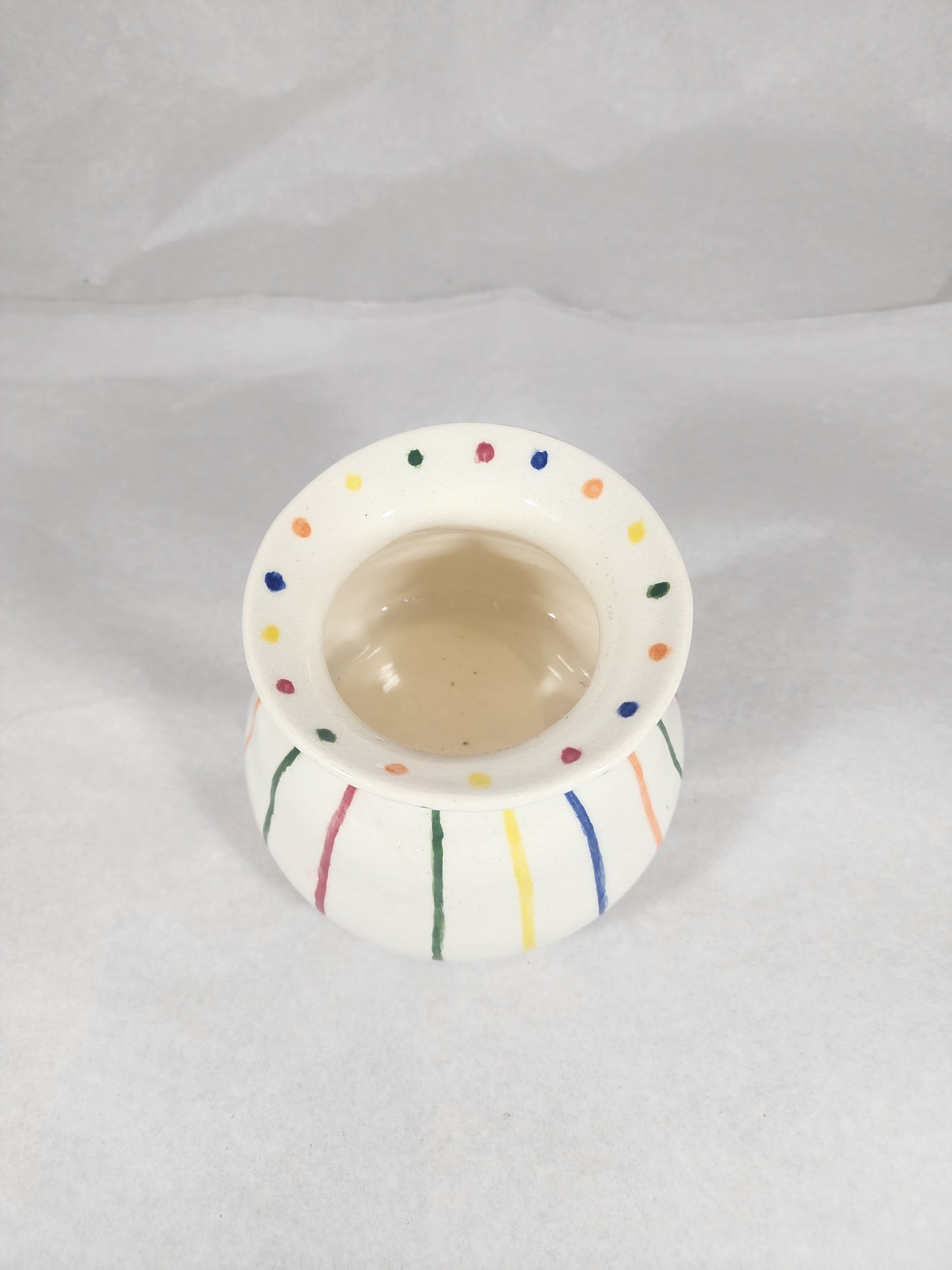 Medium Vase - Clear Glaze with Stripes