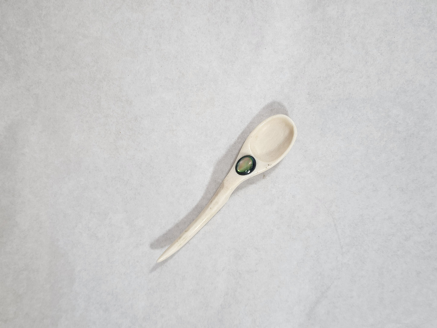 Spoon - Whale Bone with Paua Inlay