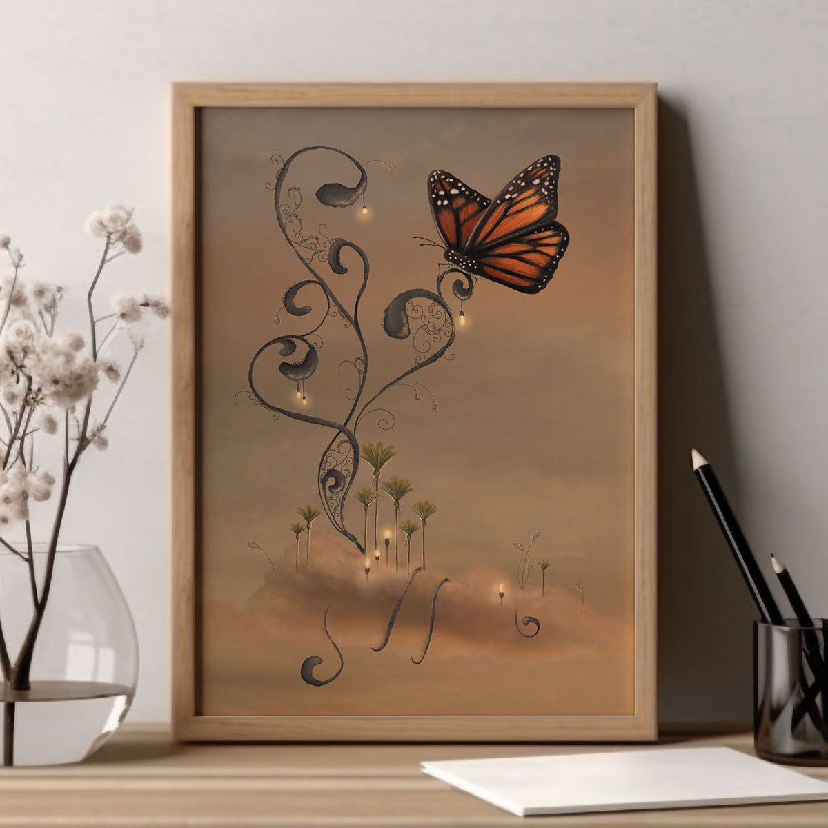 Monarch and Butterfly - Limited Edition Paper Print