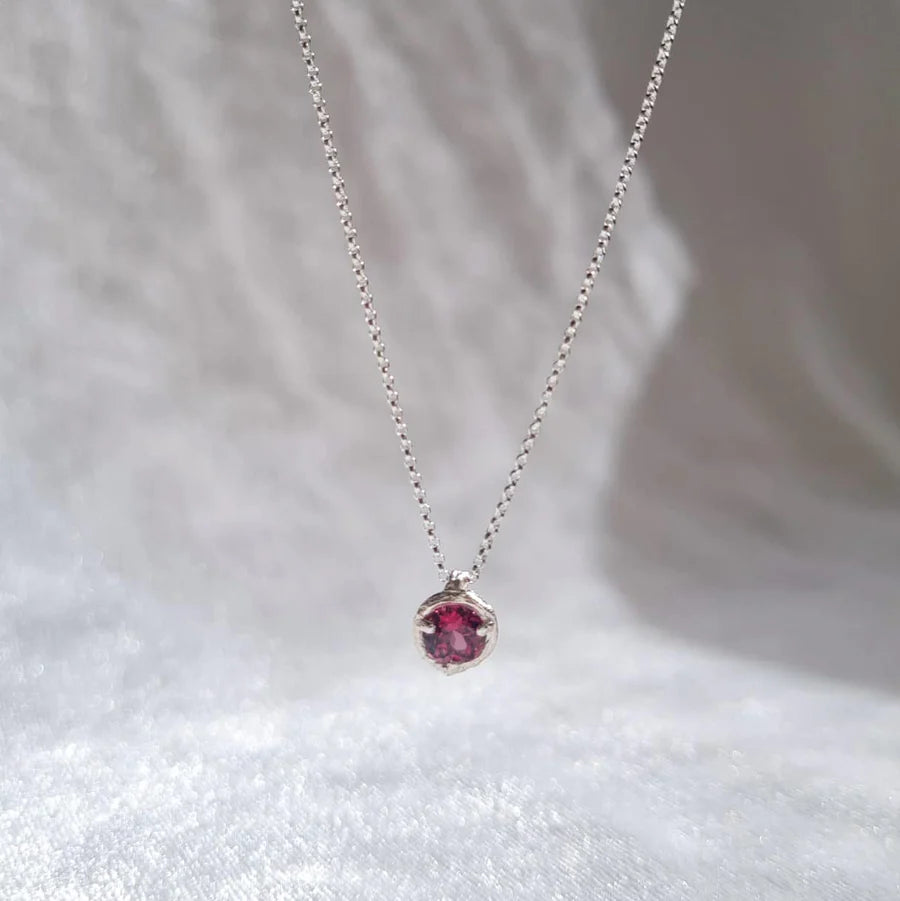 Briar Bud Necklace - with Rodolite Garnet