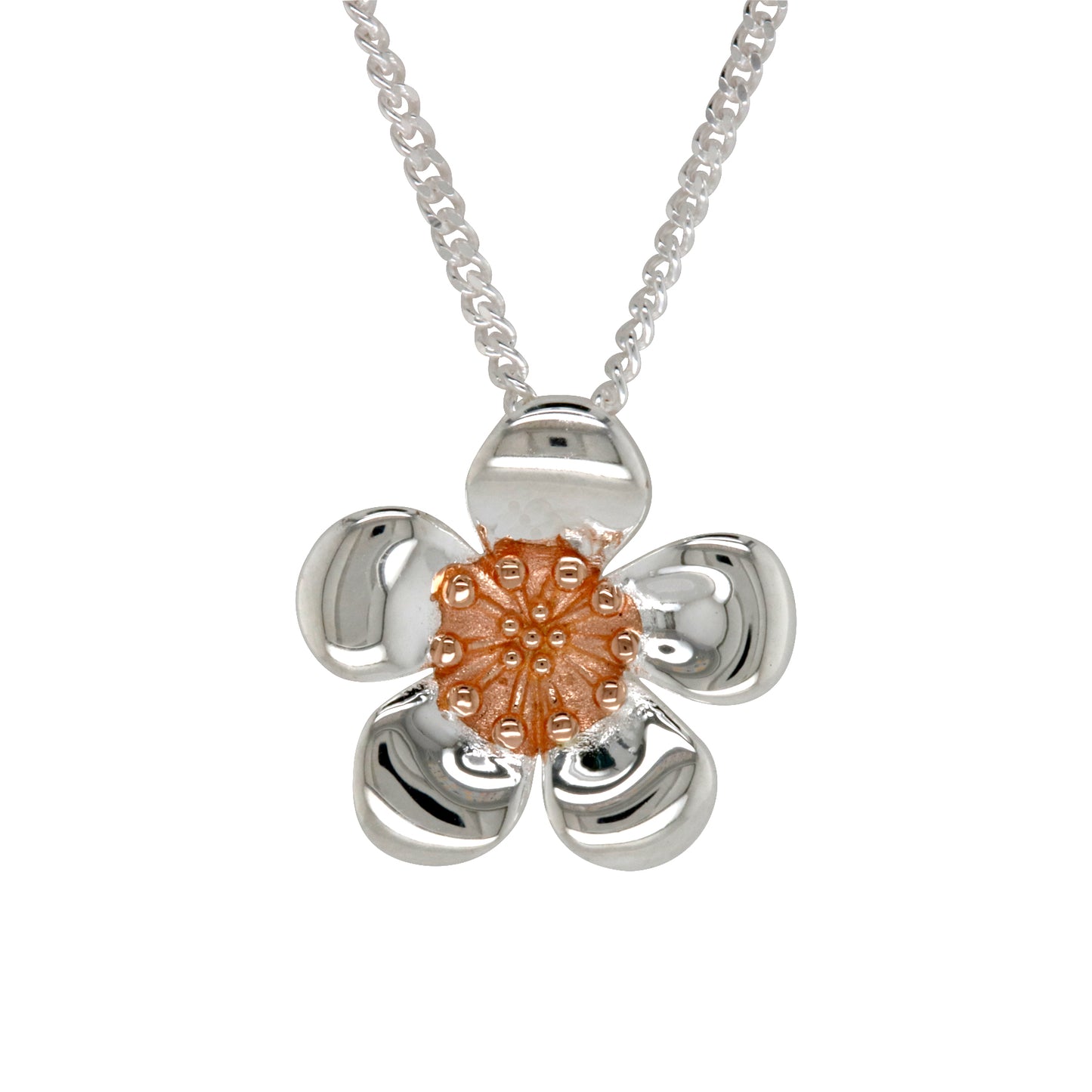 Manuka Flower with Rose Gold Necklace