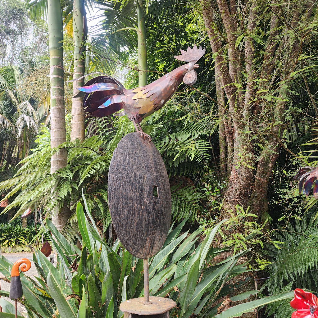 Rooster on Disc & Plinth