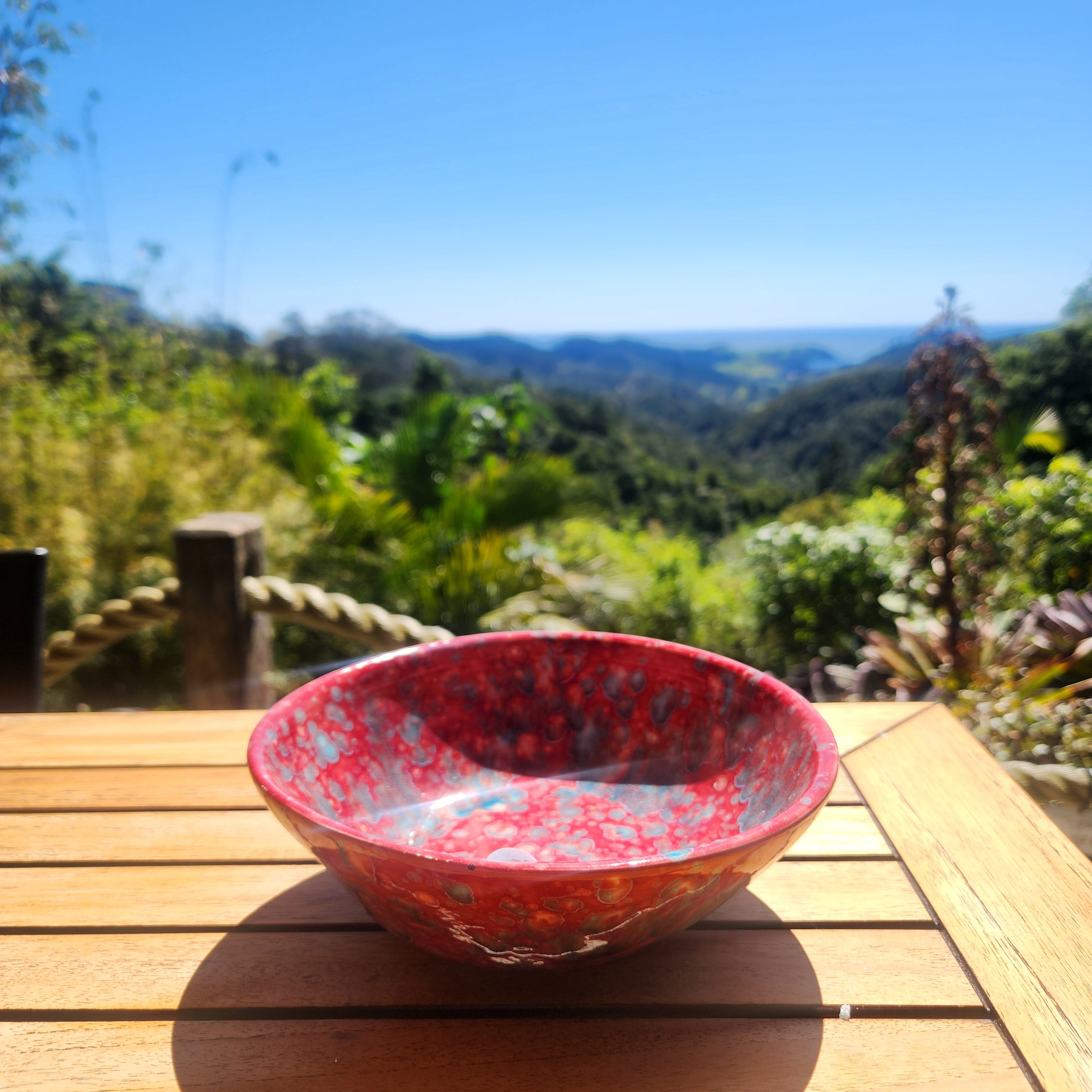 Pink/Blue Speckled Medium Bowl