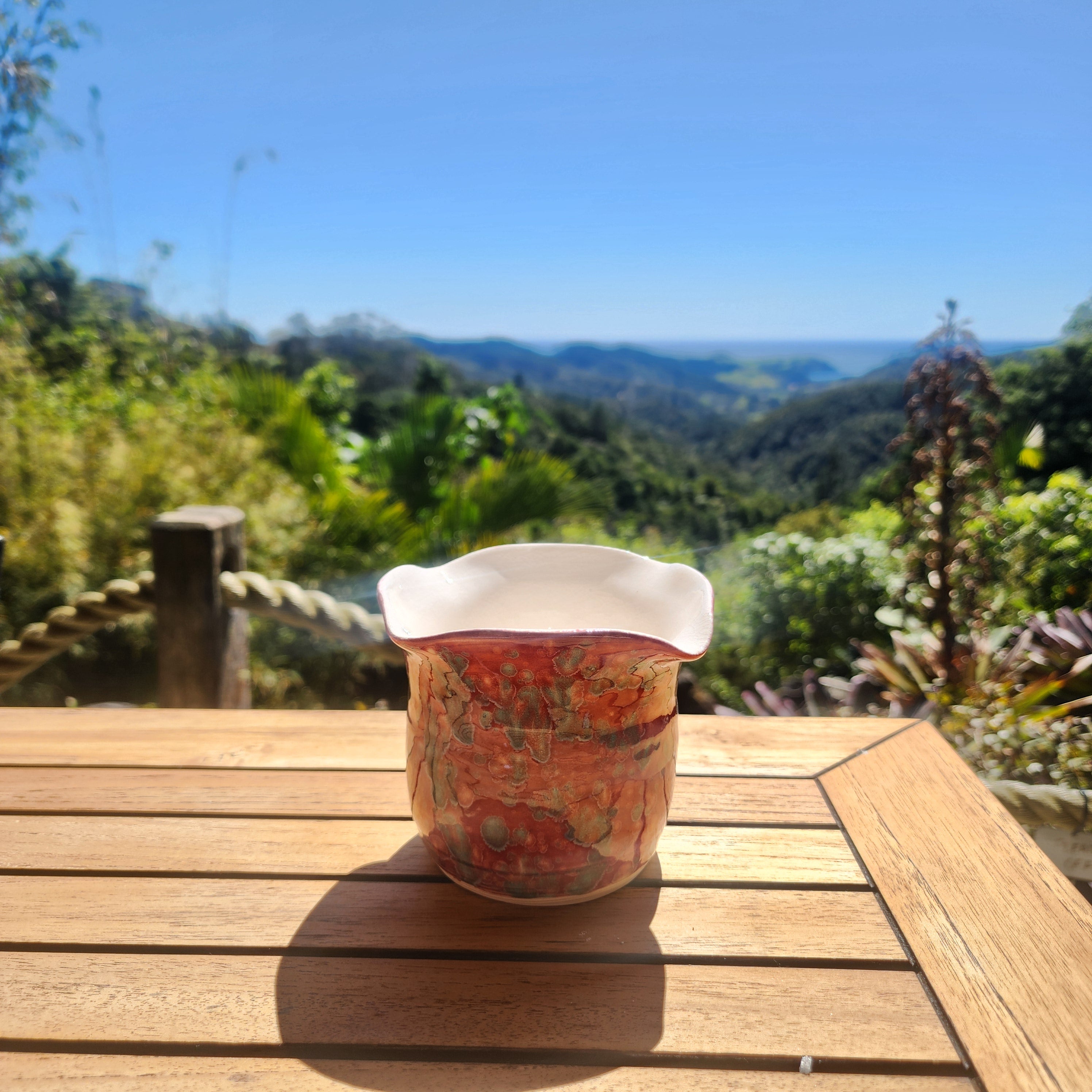 Pink/Blue Speckled Medium Vase