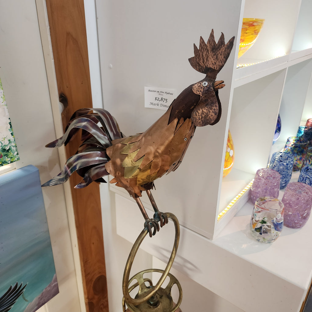 Rooster on Fire Hydrant