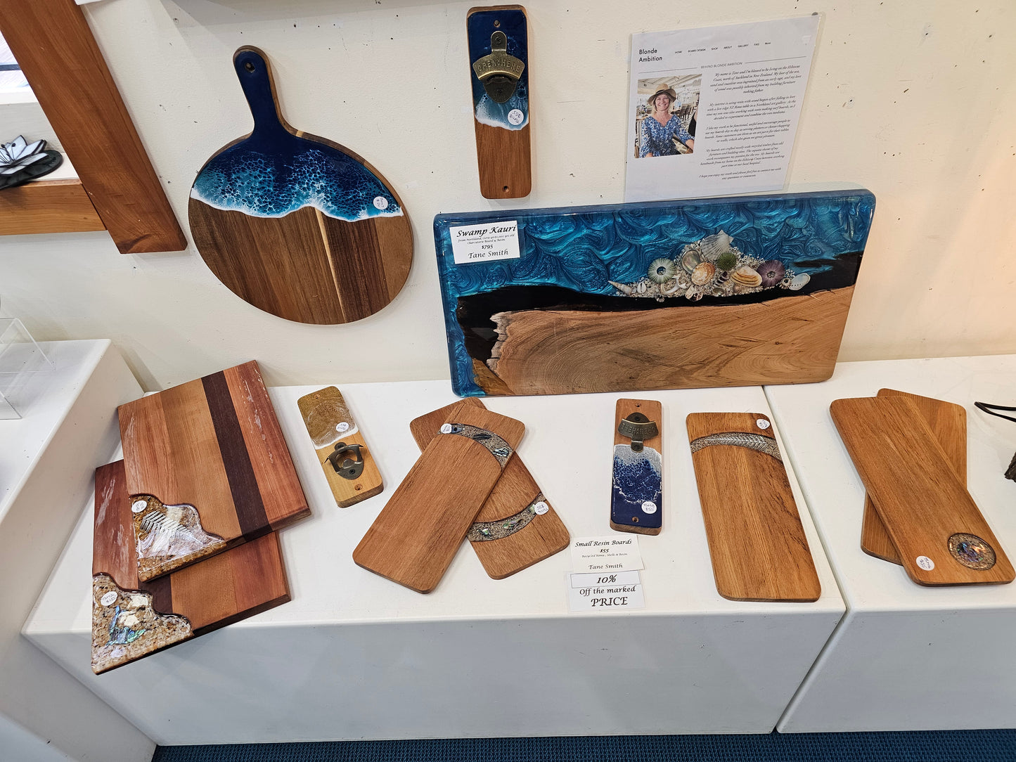 Tane Smith Serving Boards and Bottle Openers from $55