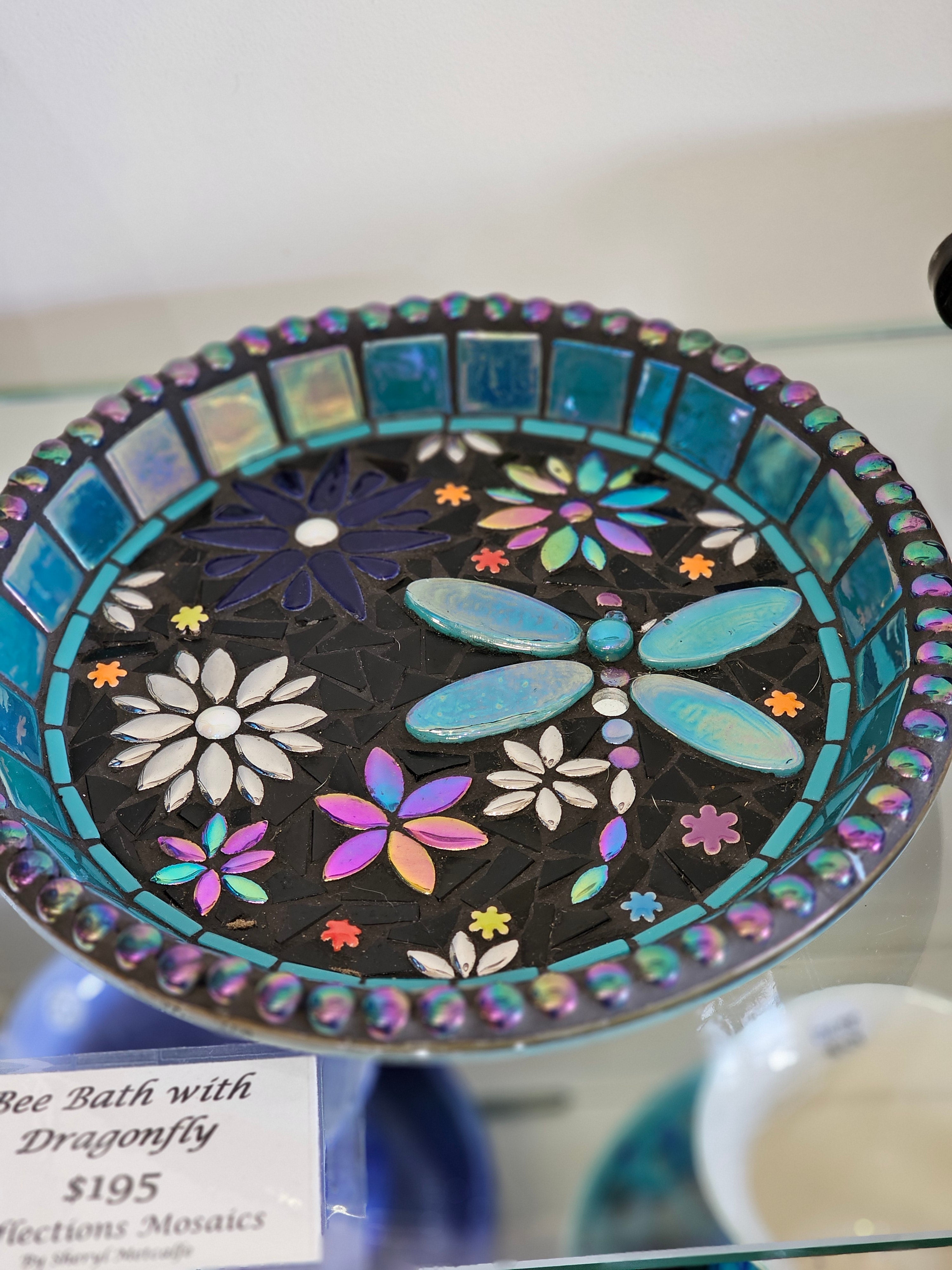 Mosaic Bee Bath - Sold