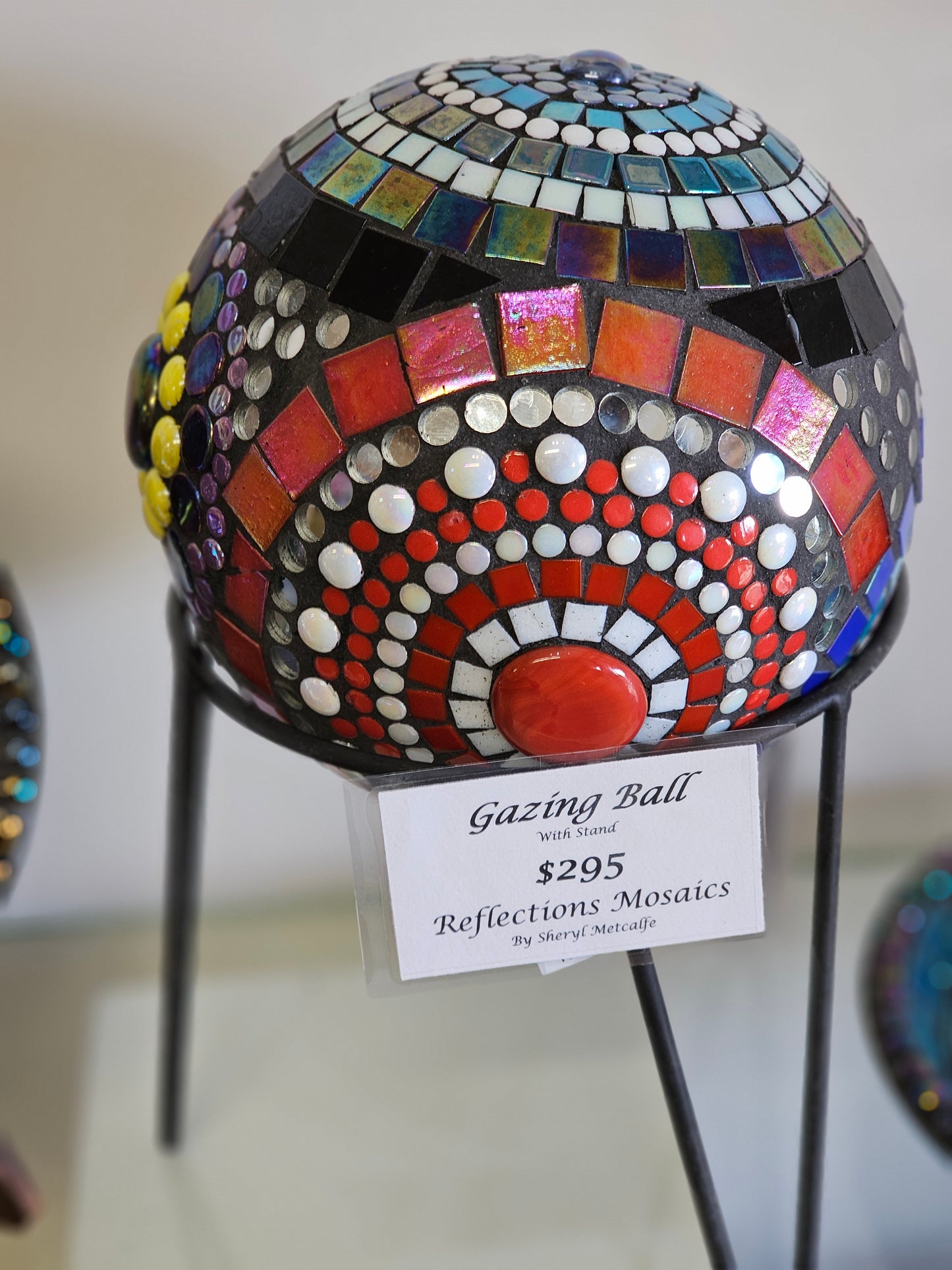 Mosaic Gazing Ball and Stand