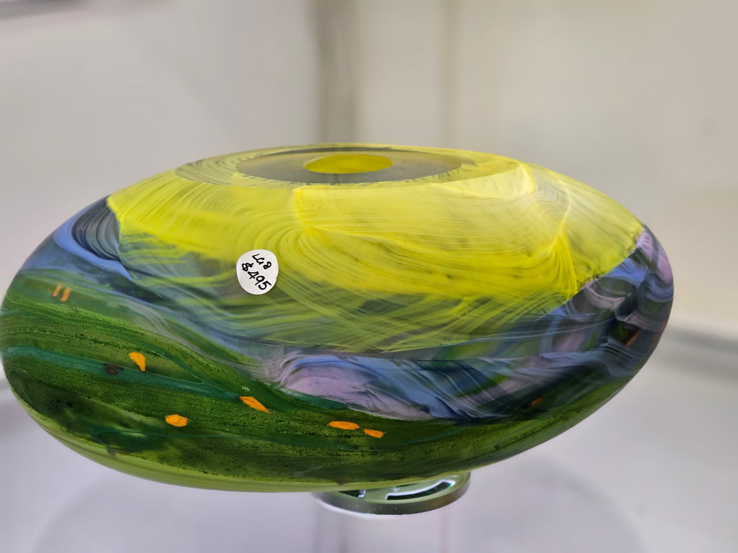 Hand Blown Glass Hangi Stone Vase