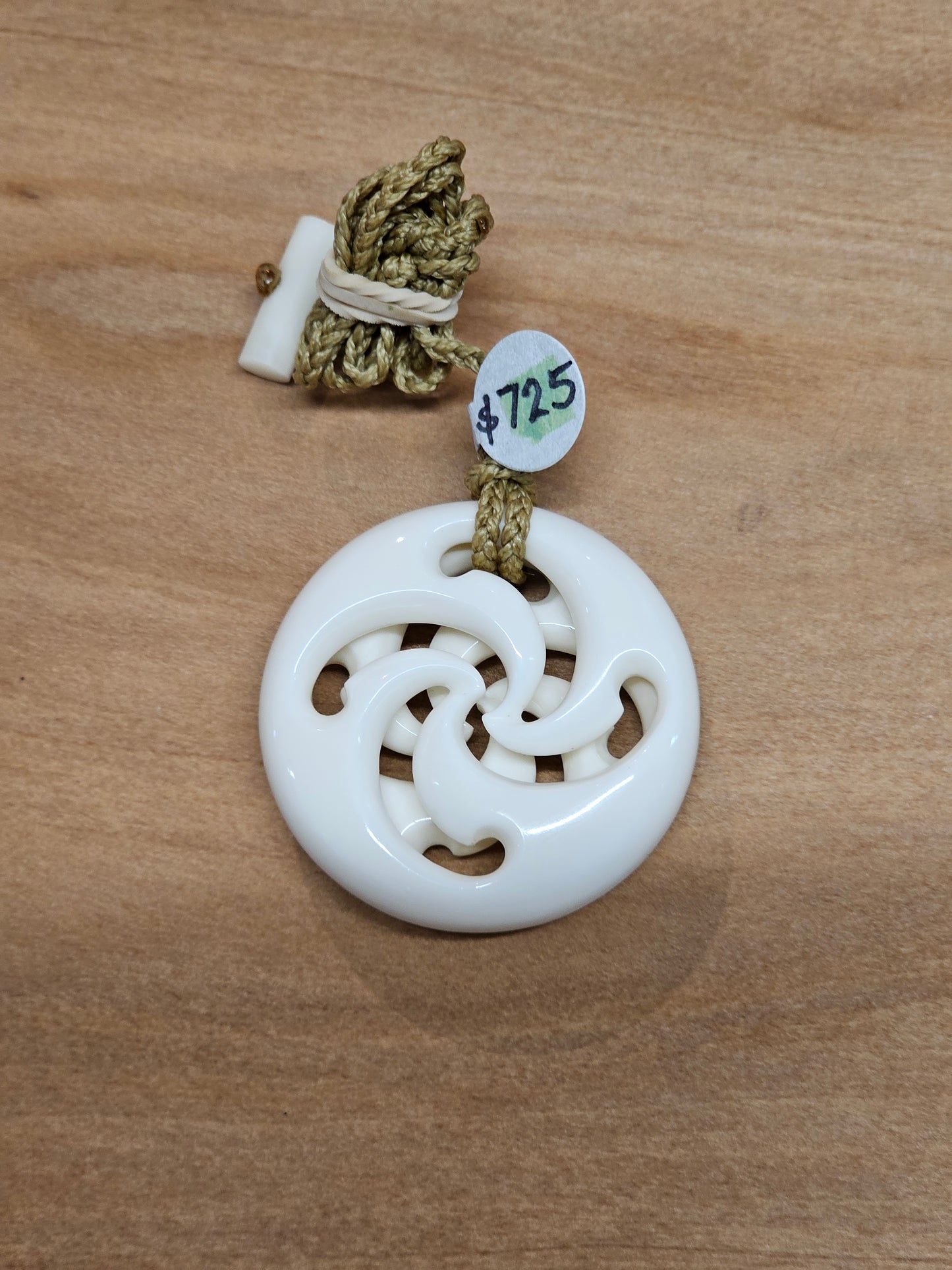 Beef Bone Double Koru Pendant