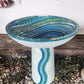 Teal Mosaic Bird Bath