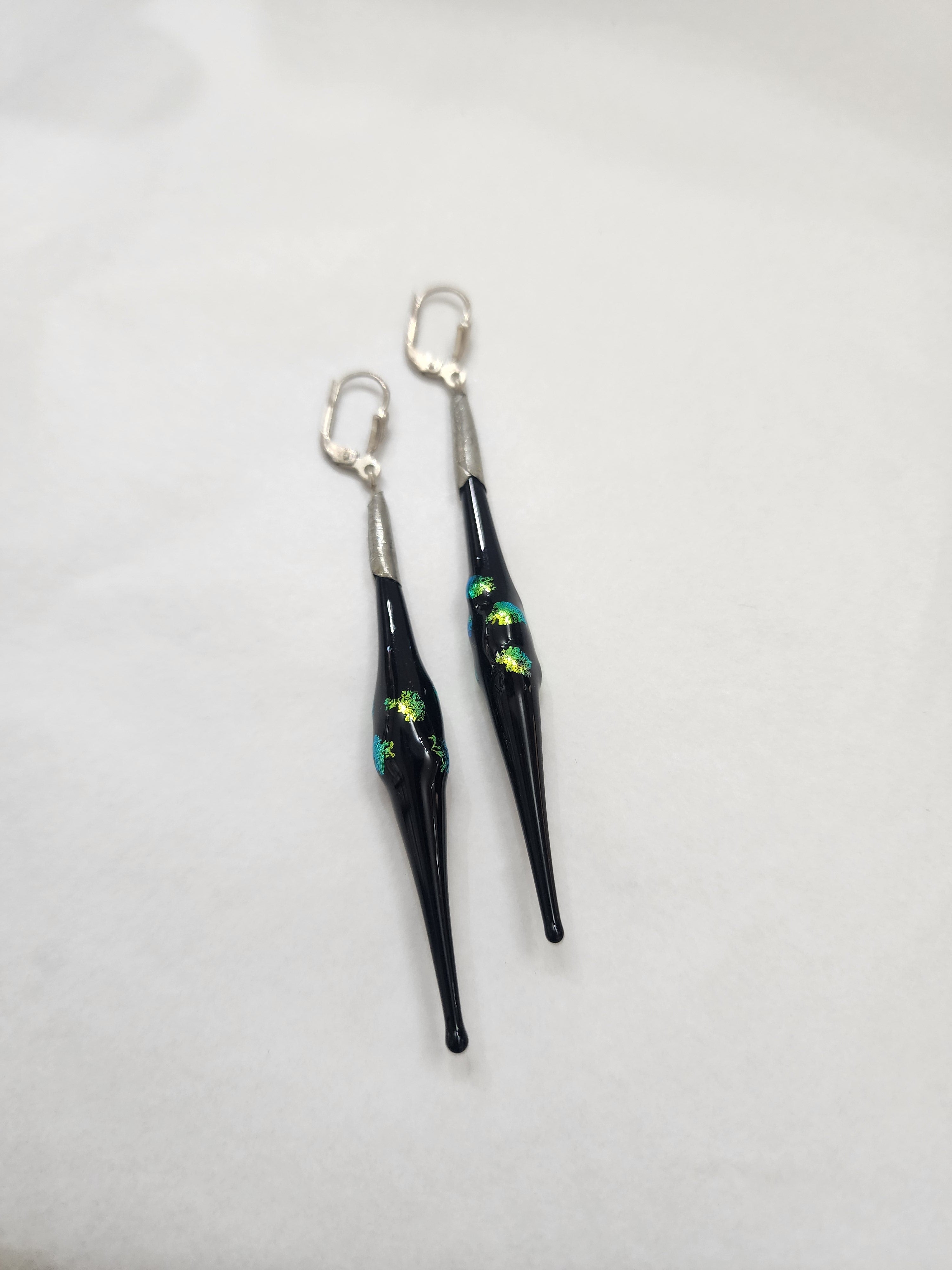 Dichroic Short Fused Teardrop Earring