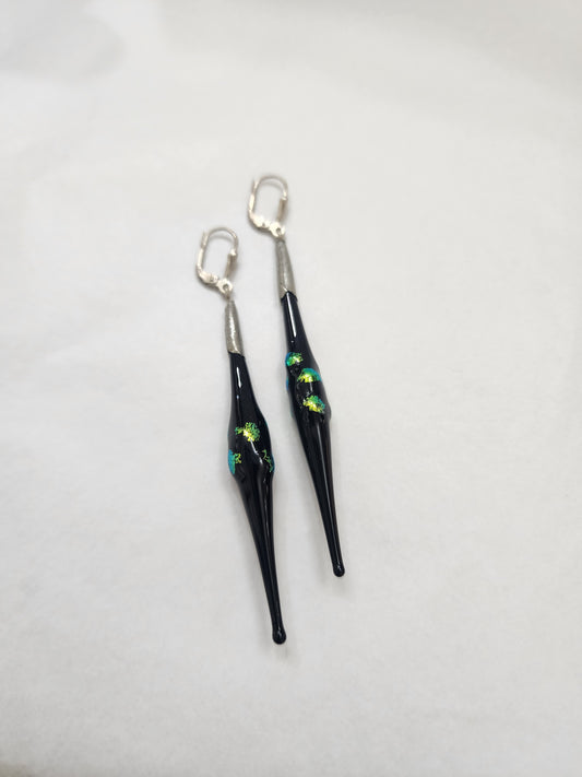Dichroic Short Fused Teardrop Earring