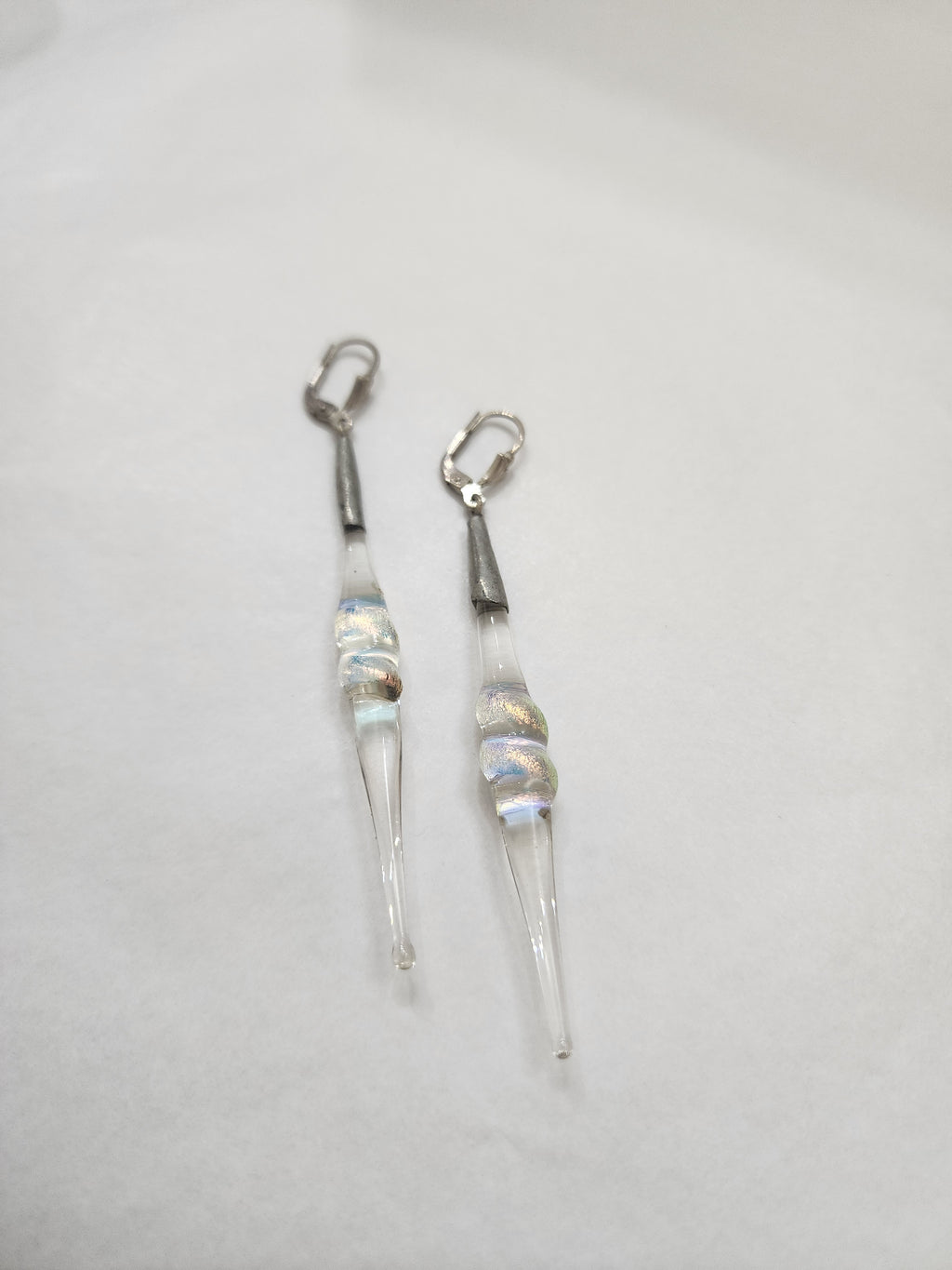 Dichroic Short Fused Teardrop Earring