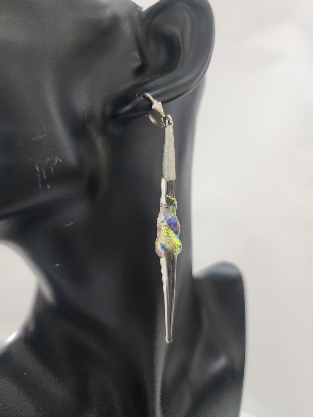 Dichroic Long Fused Longdrop Earring