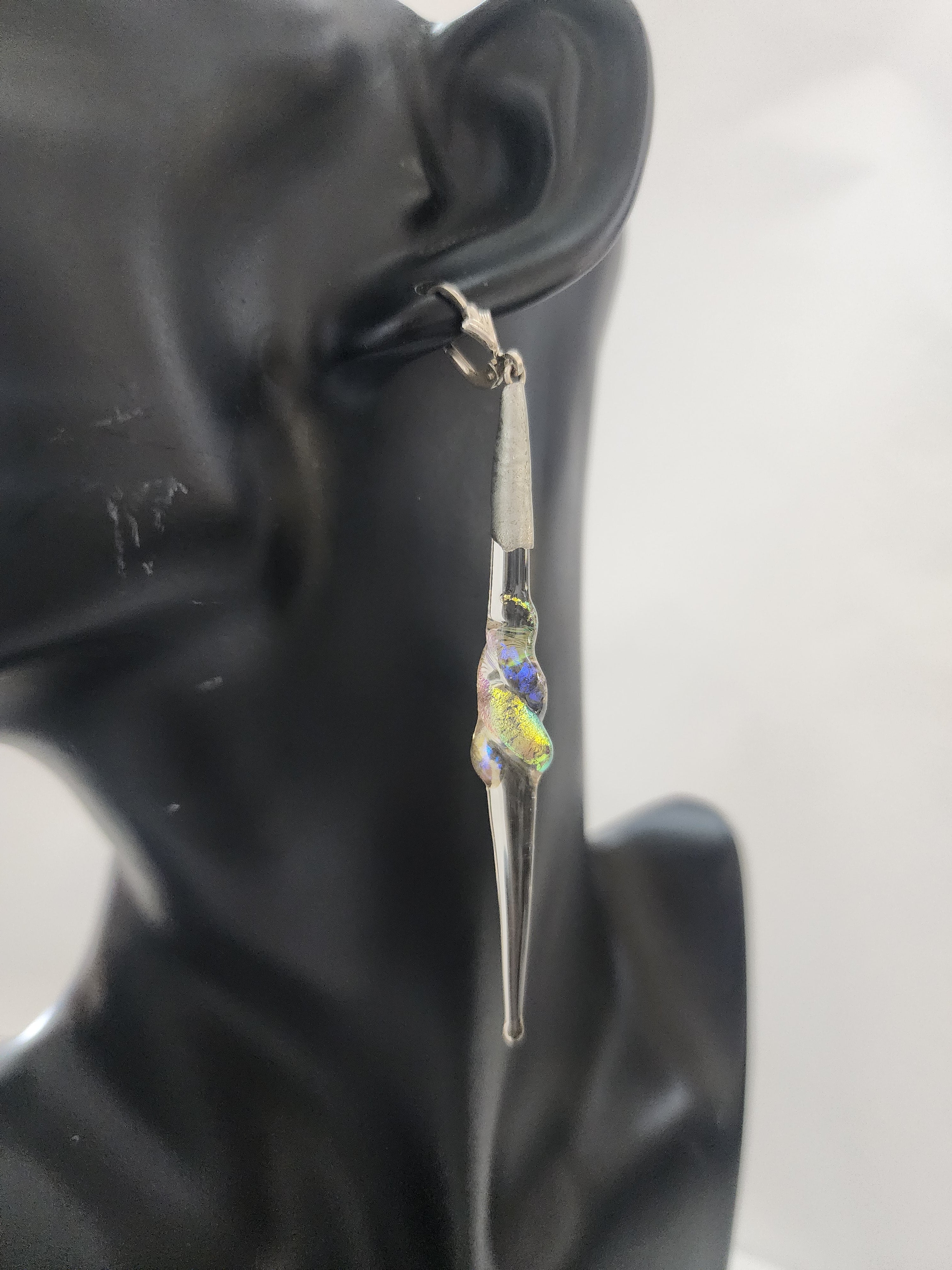 Dichroic Long Fused Longdrop Earring