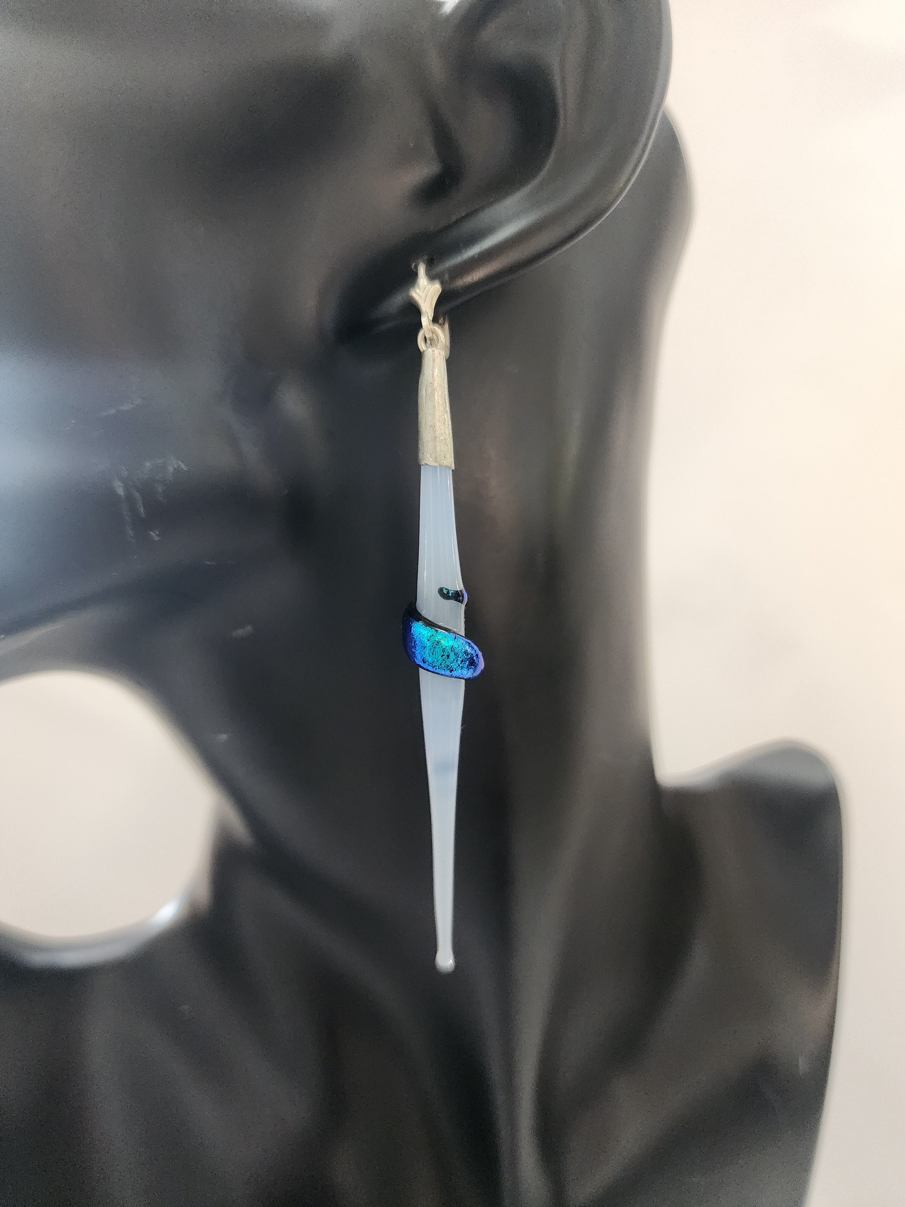 Dichroic Long Fused Longdrop Earring