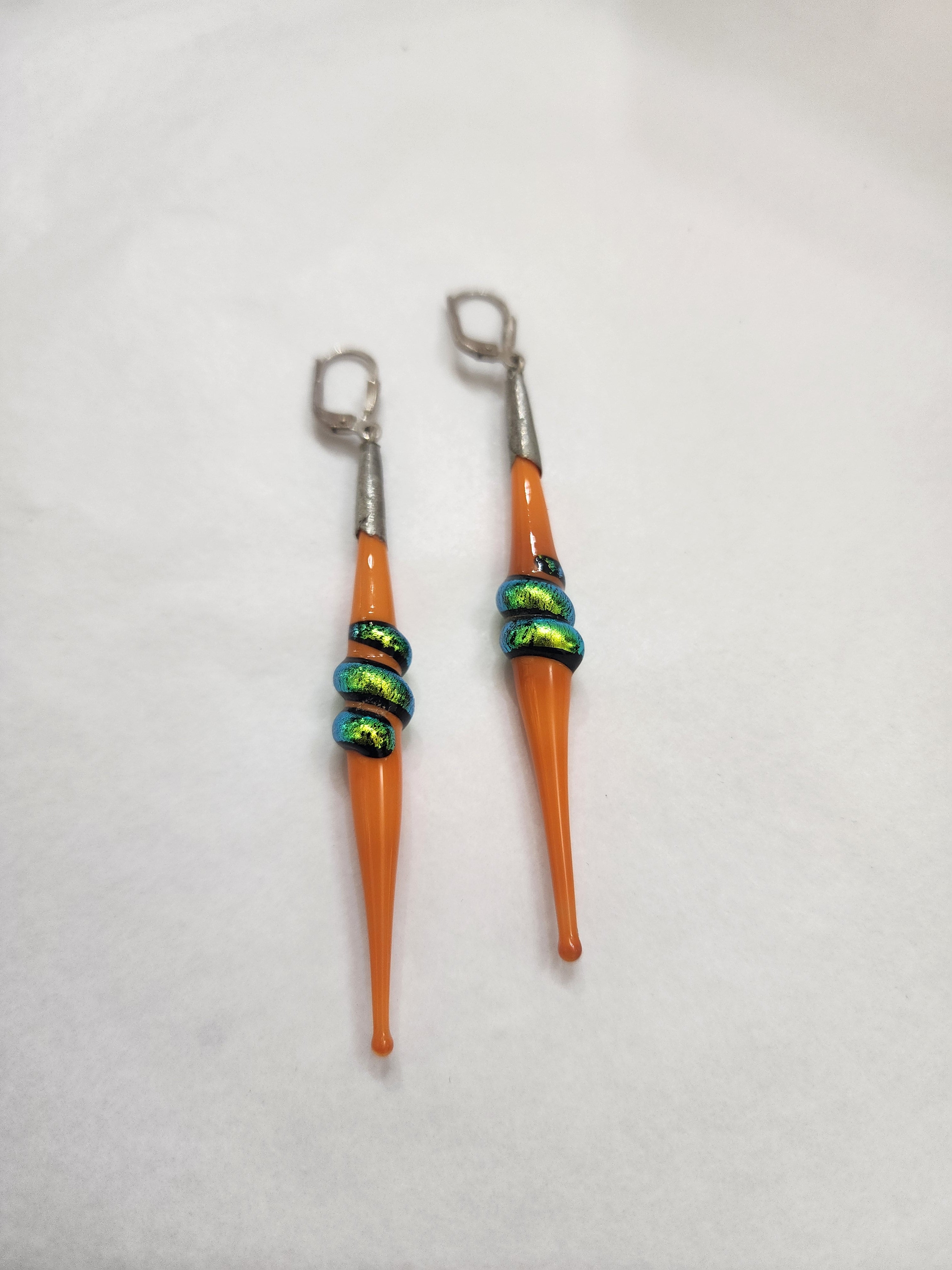 Dichroic Long Fused Longdrop Earring