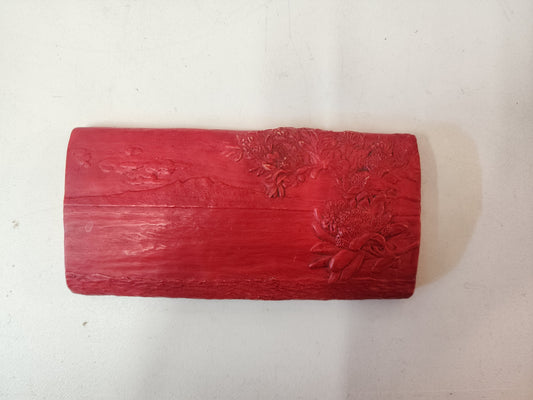 Rangitoto Red Laquer - Bas Relief Tile