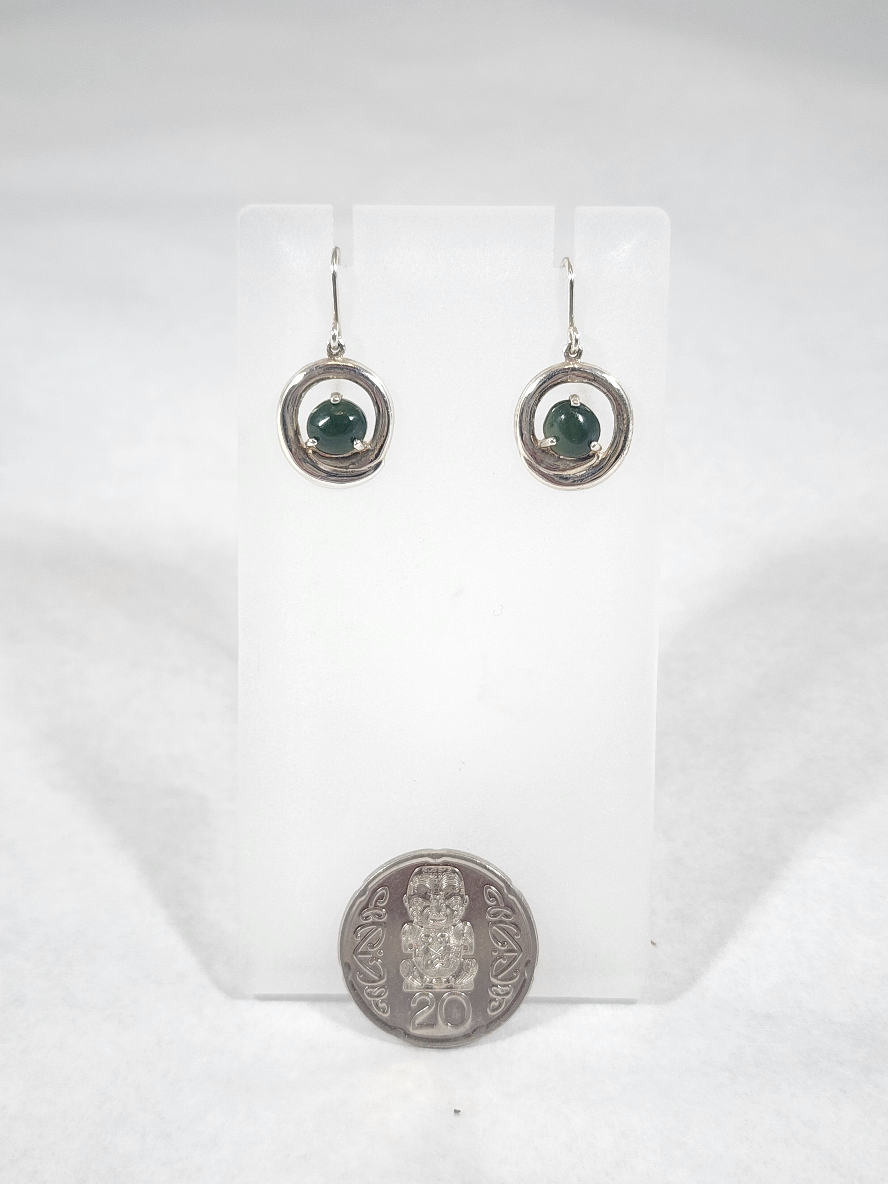 Pounamu Circle in Circle - Earring