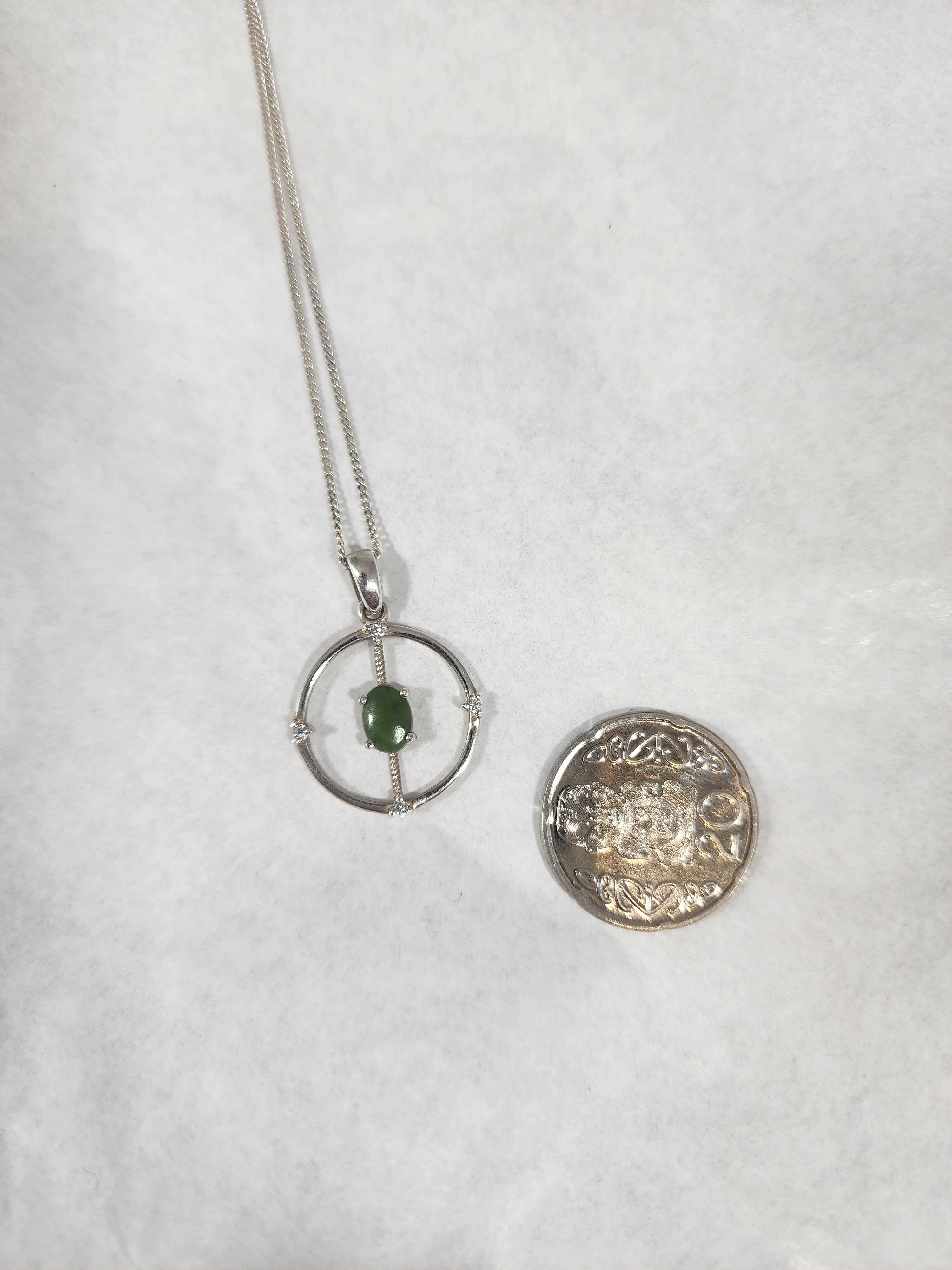 Pounamu with Cubic Zirconia - Necklace