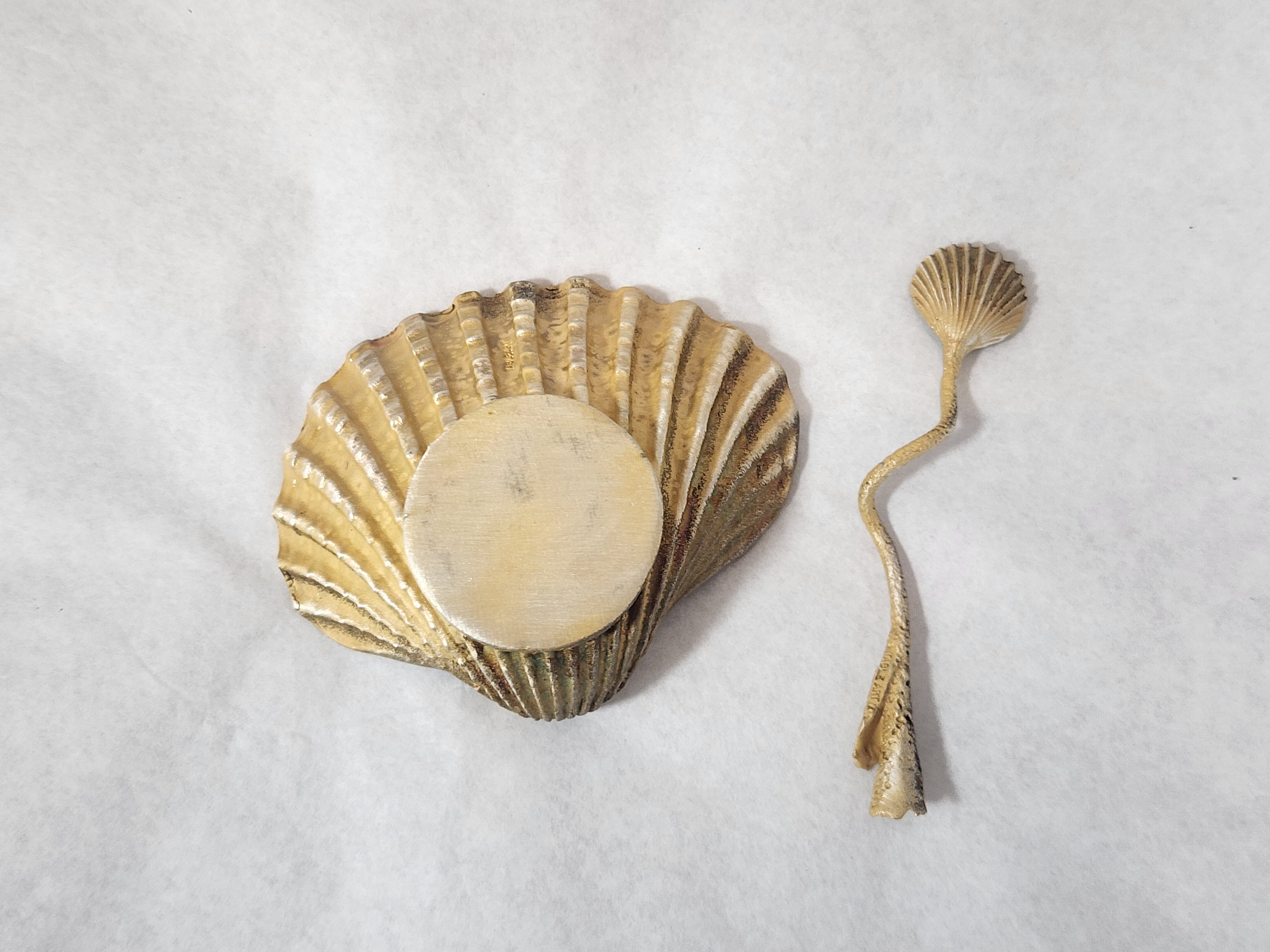 Seashell Salt Dish with spoon