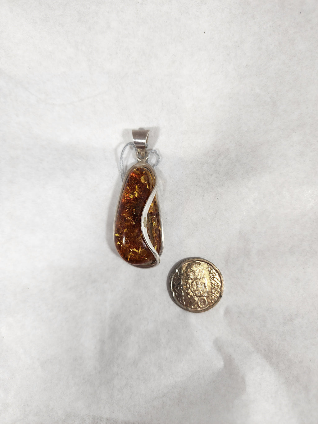 Amber Long Teardrop - Pendant