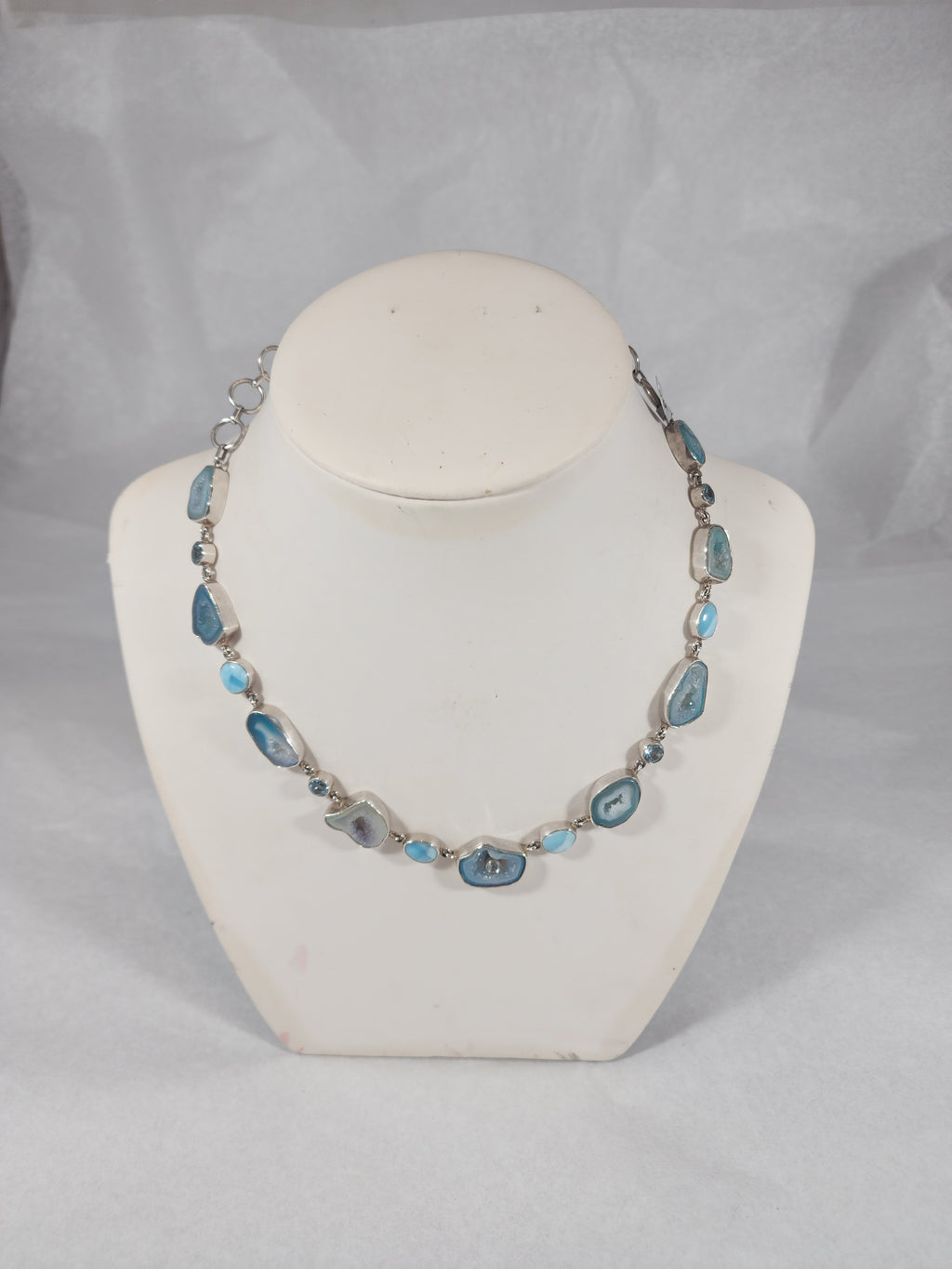 Raw Larimar & Blue Agate - Necklace