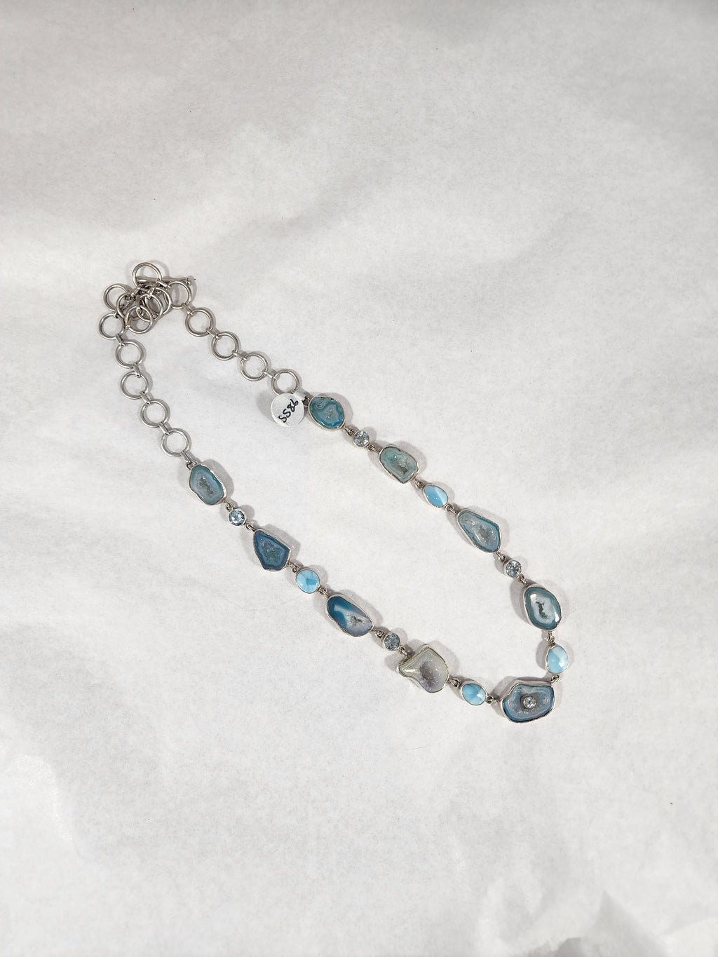Raw Larimar & Blue Agate - Necklace