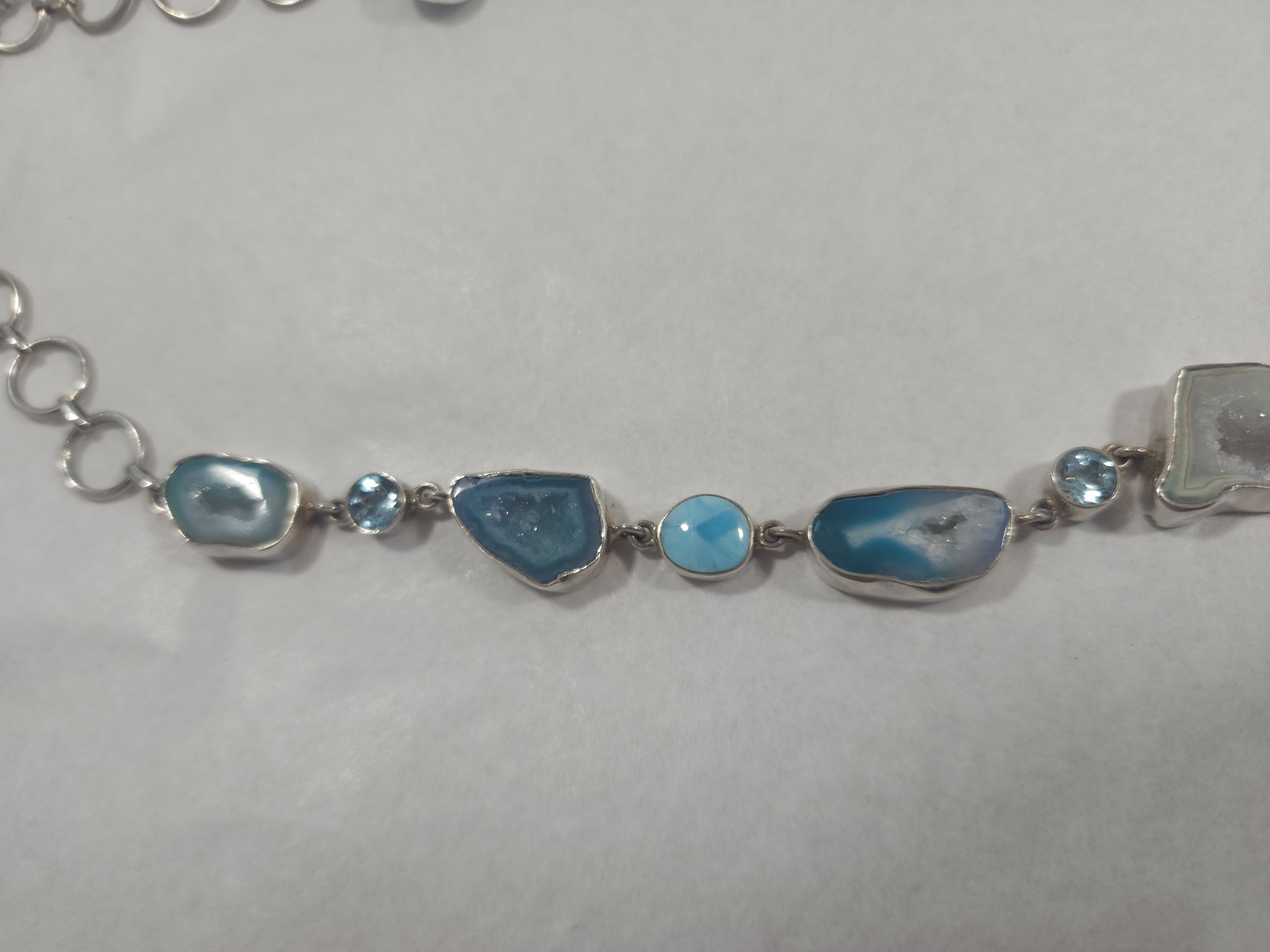 Raw Larimar & Blue Agate - Necklace