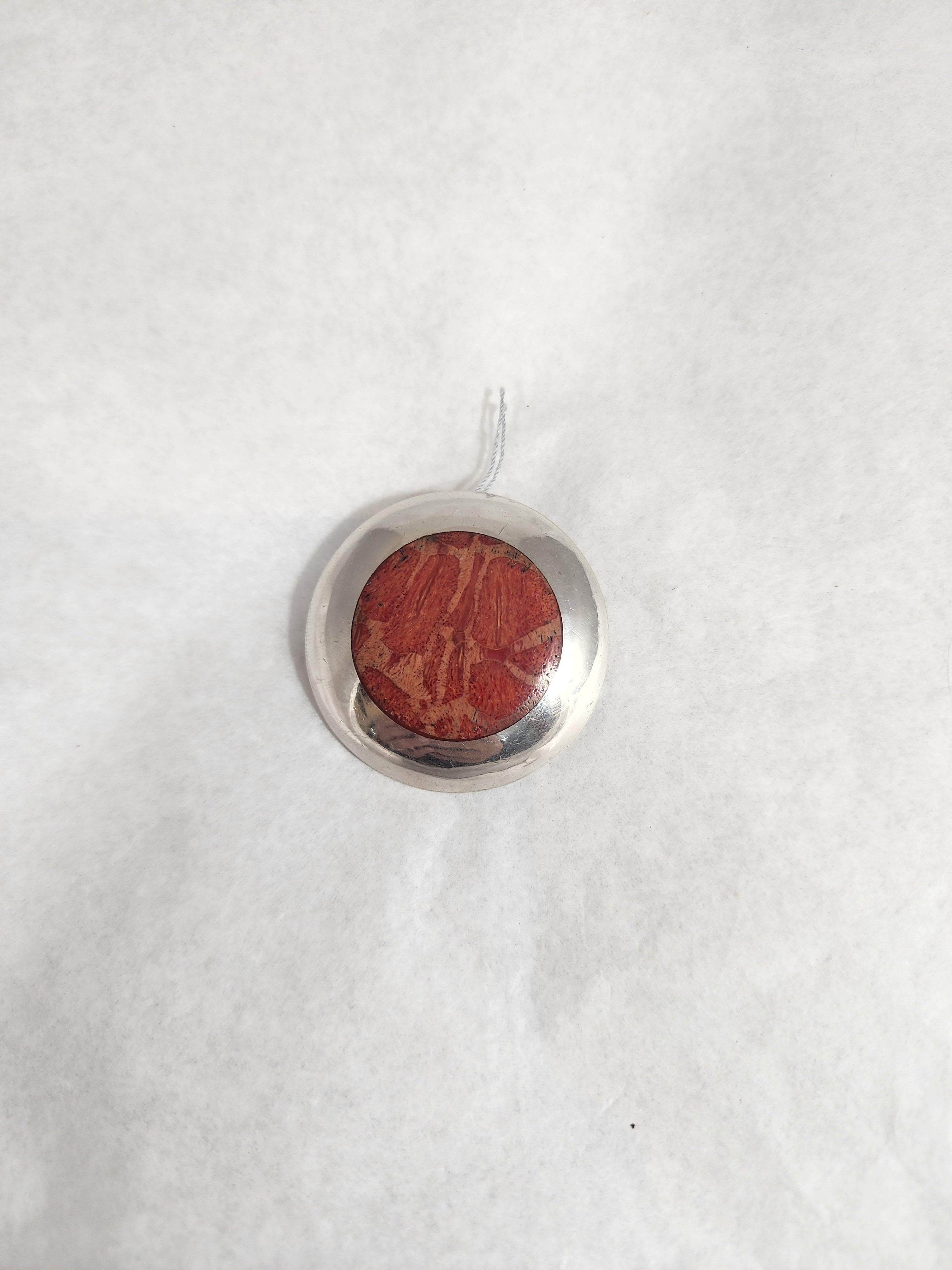 Red Coral Round - Pendant