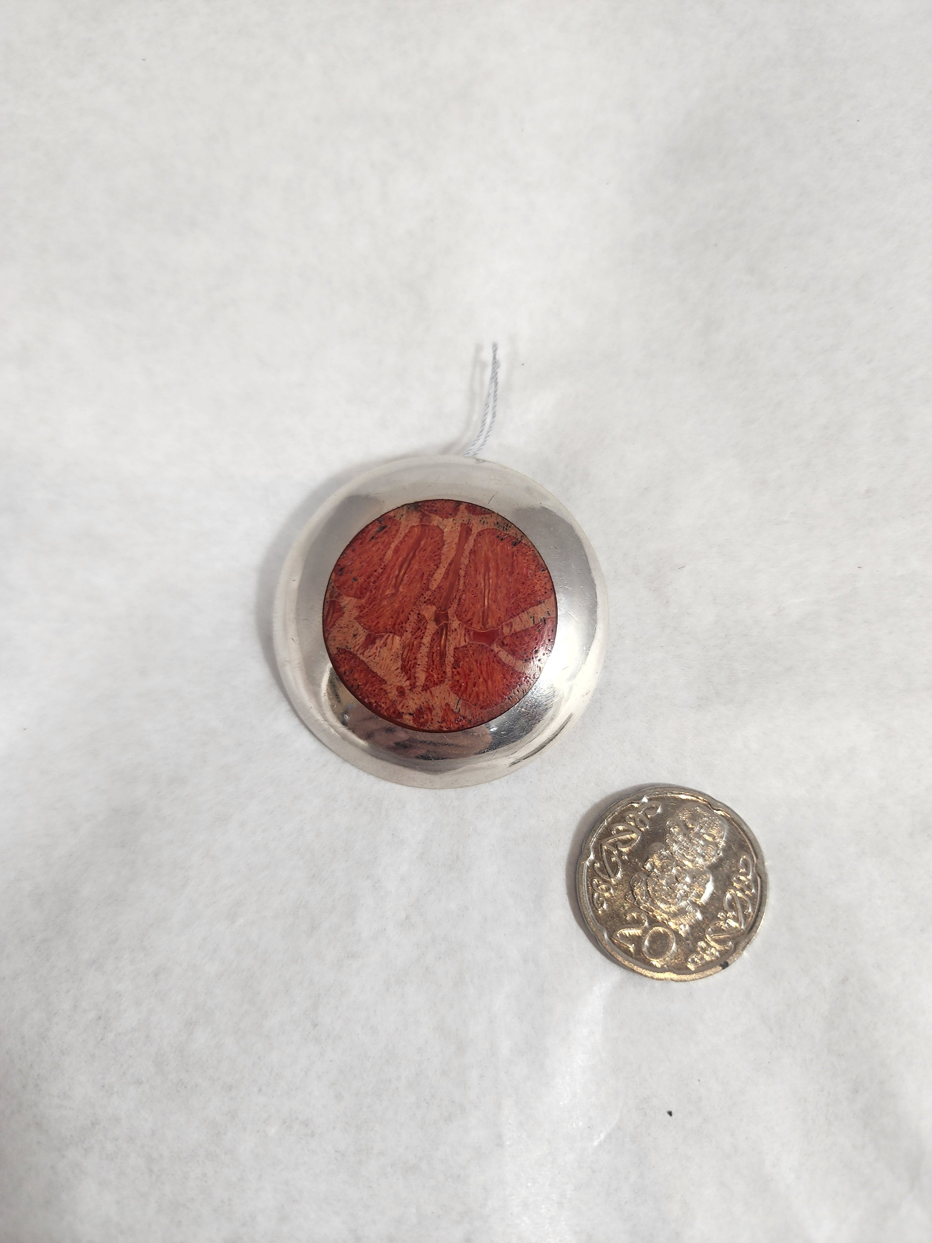 Red Coral Round - Pendant