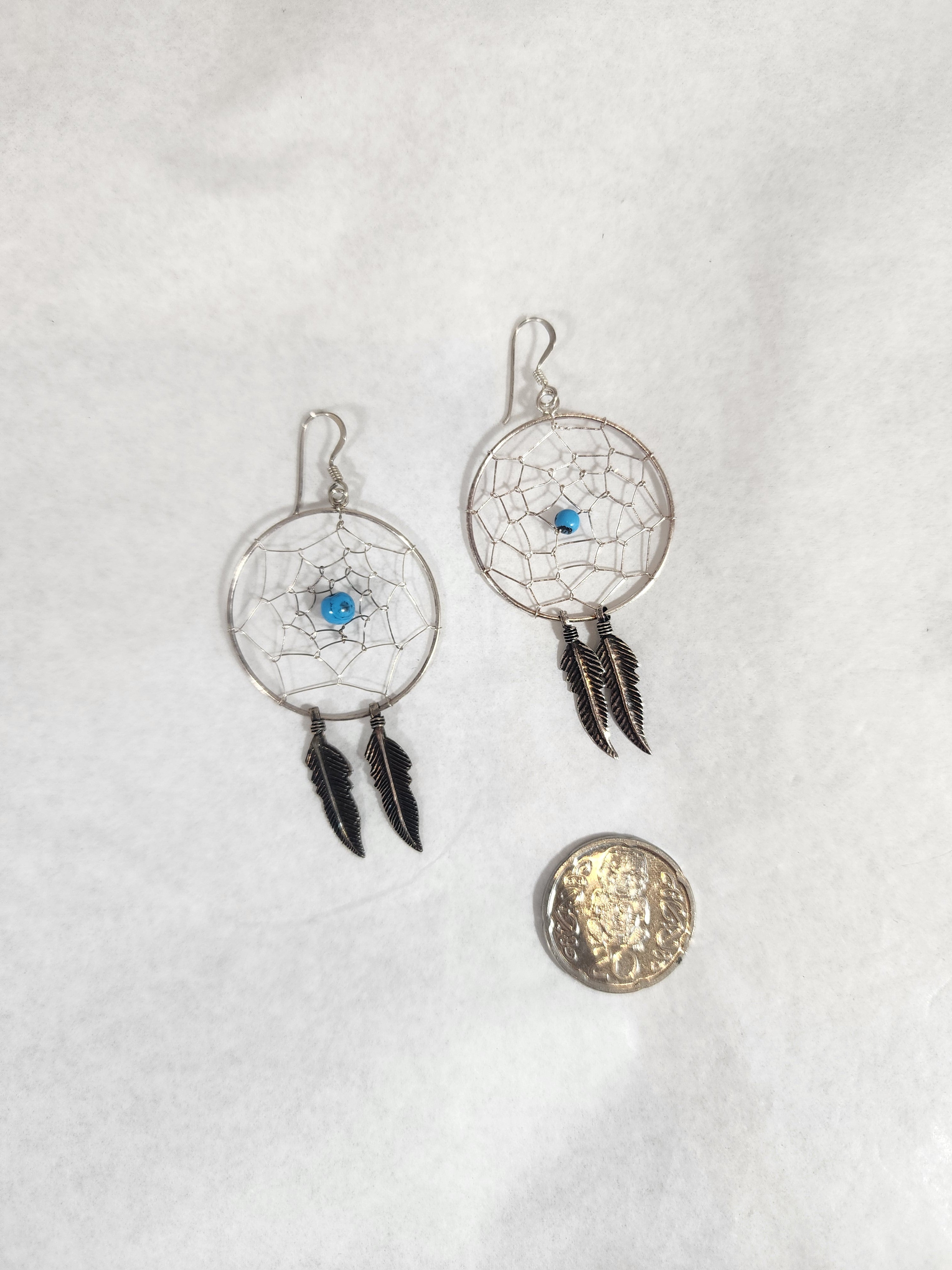 Dream Catcher with Turquoise - Earrings