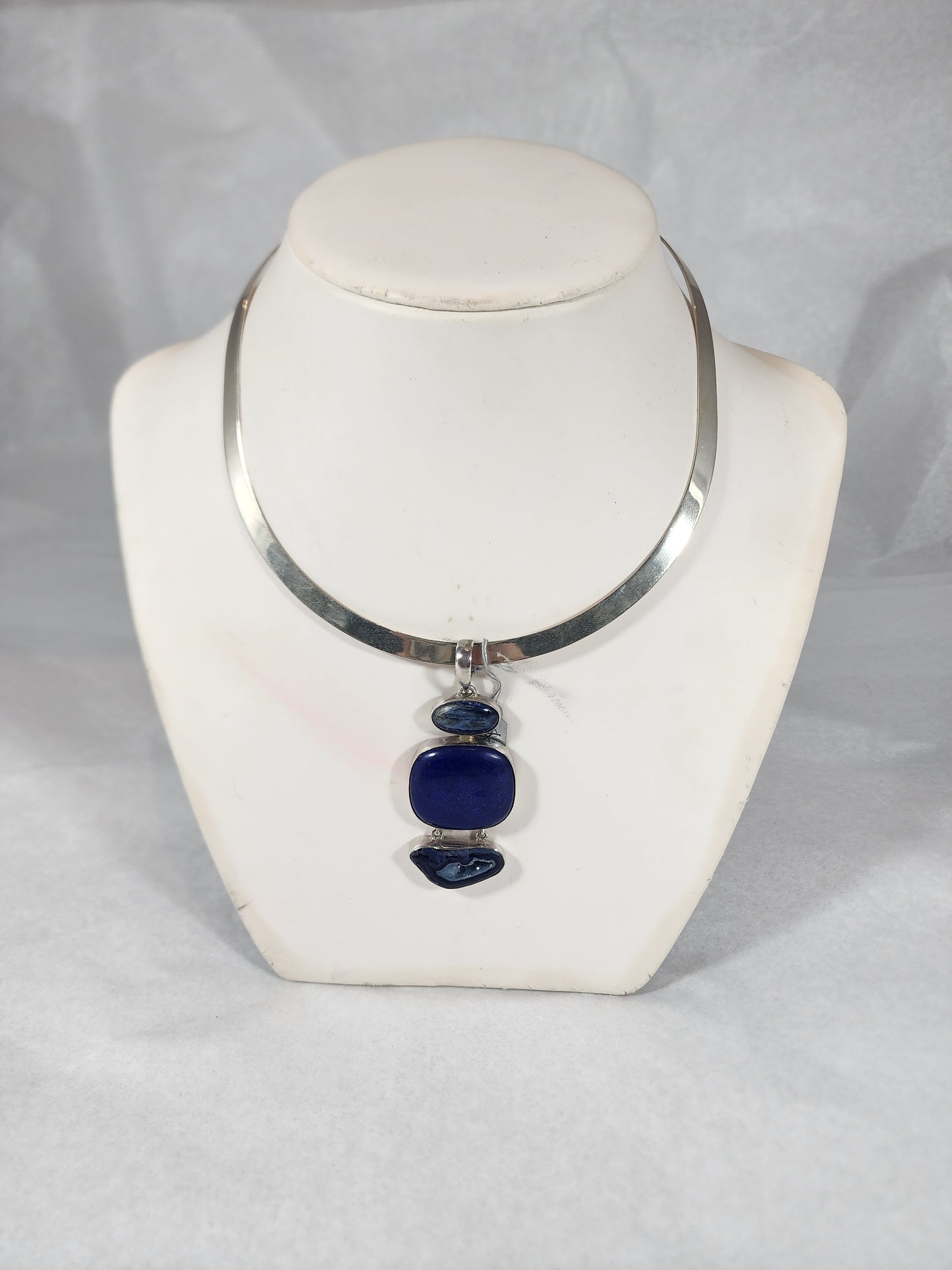 3 Stone Blue Lapis & Agate - Pendant