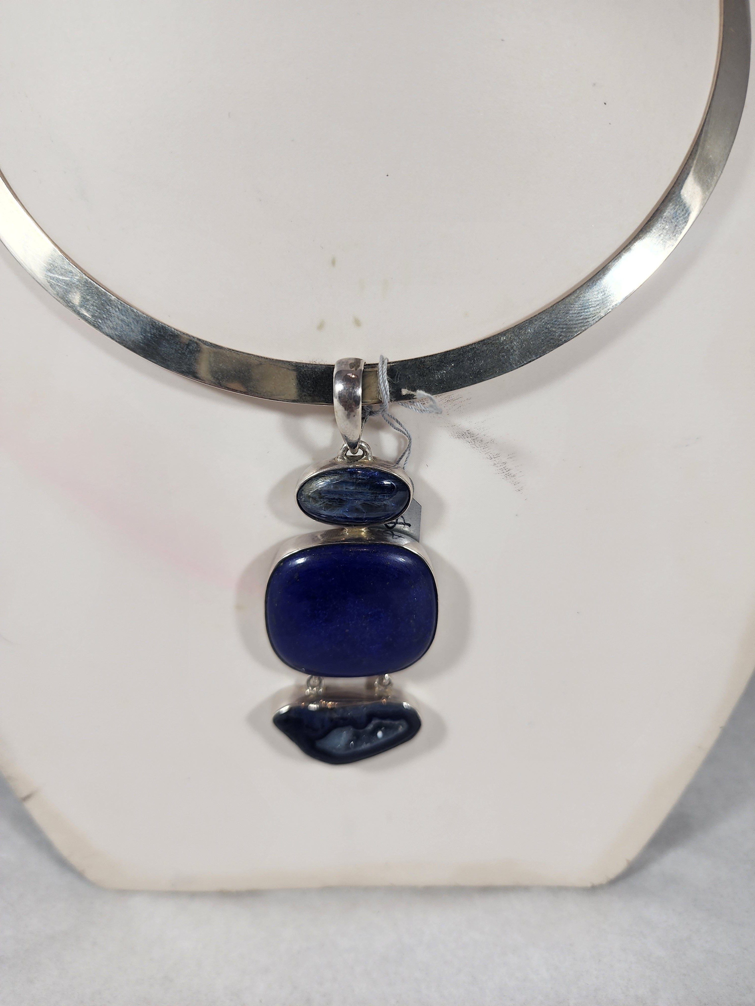3 Stone Blue Lapis & Agate - Pendant