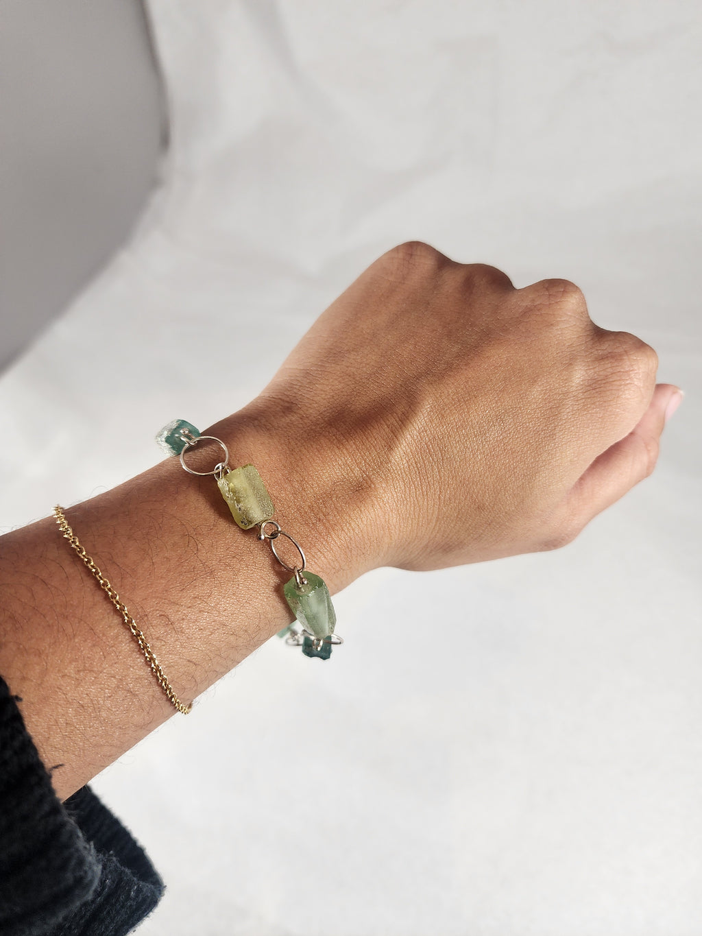 Green & Aqua Multi Beads - Bracelet