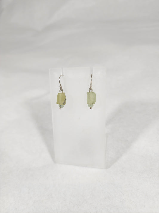 Green/Grey Glass Bead - Earring