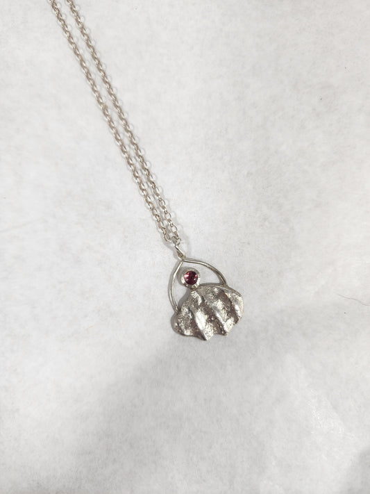 Pink Tourmaline Shell - Necklace