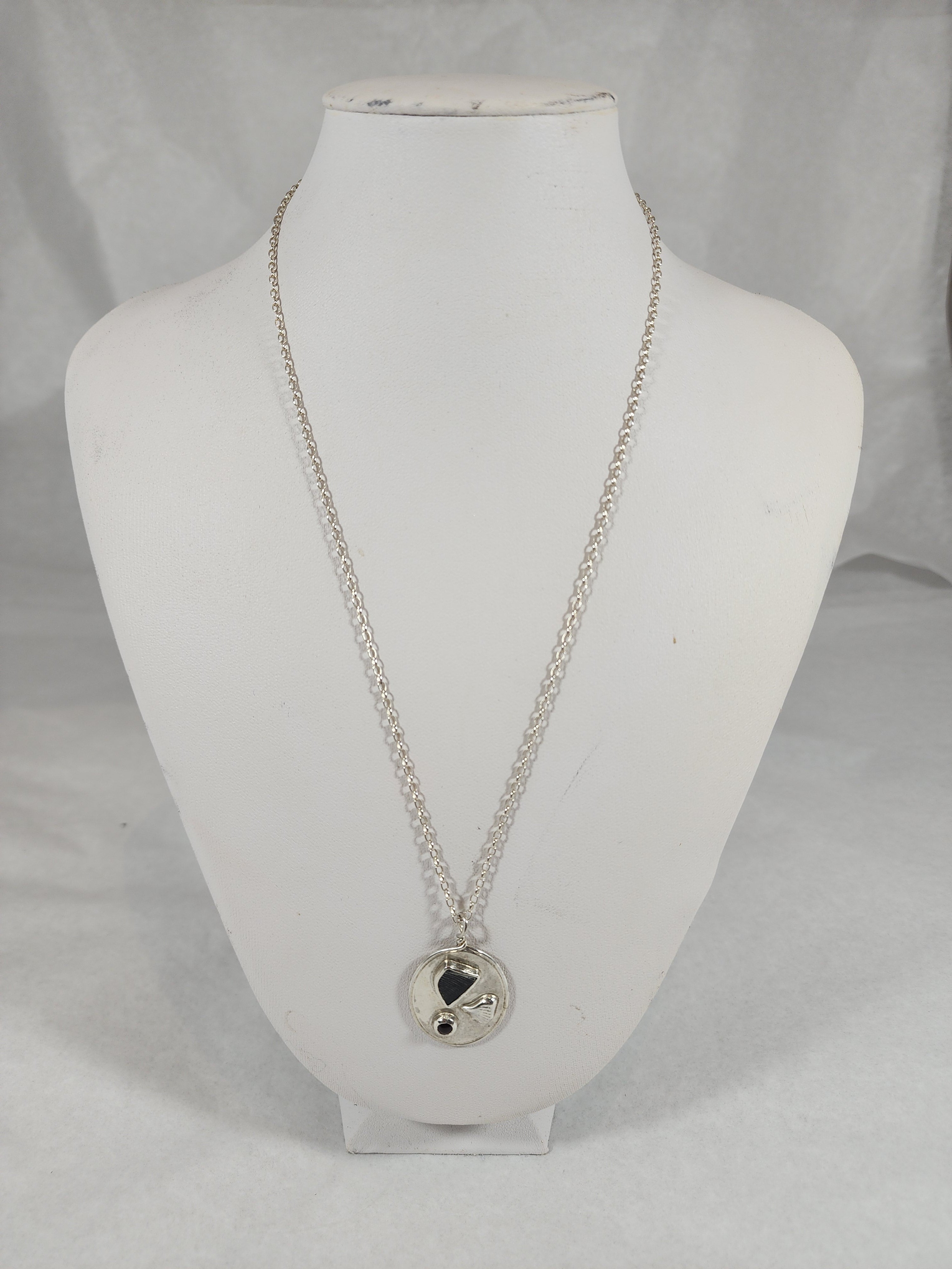 Pink Tourmaline Shell Fragment - Necklace