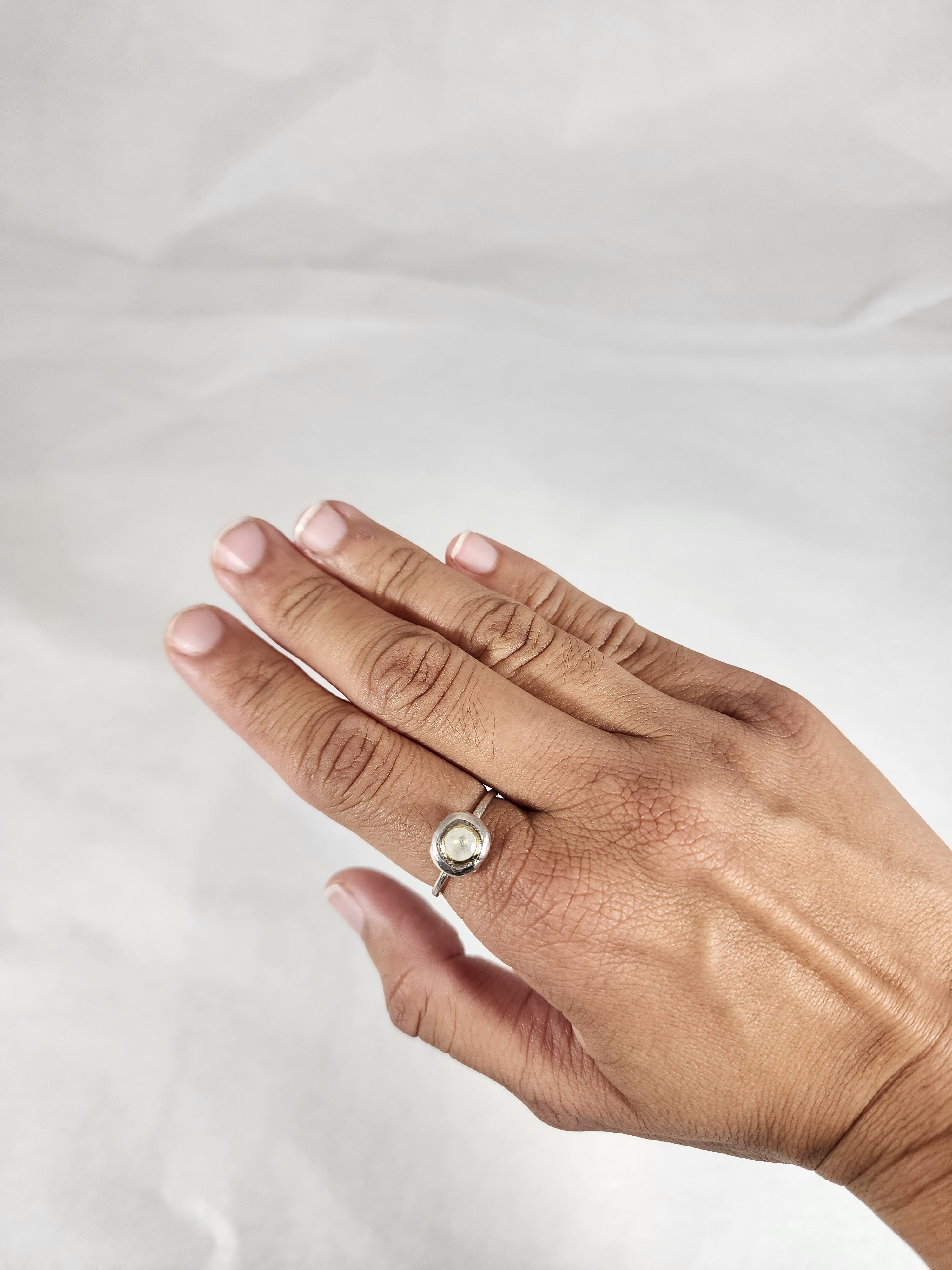 Rainbow Moonstone with Gold - Ring